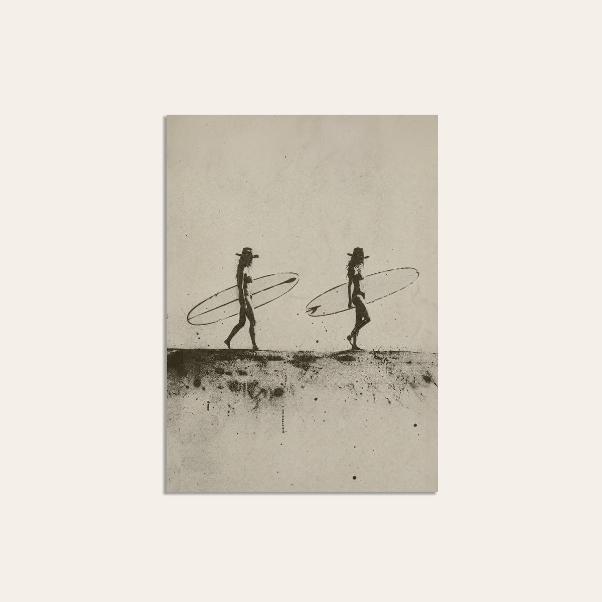 Cowgirl Surfers unframed western art print