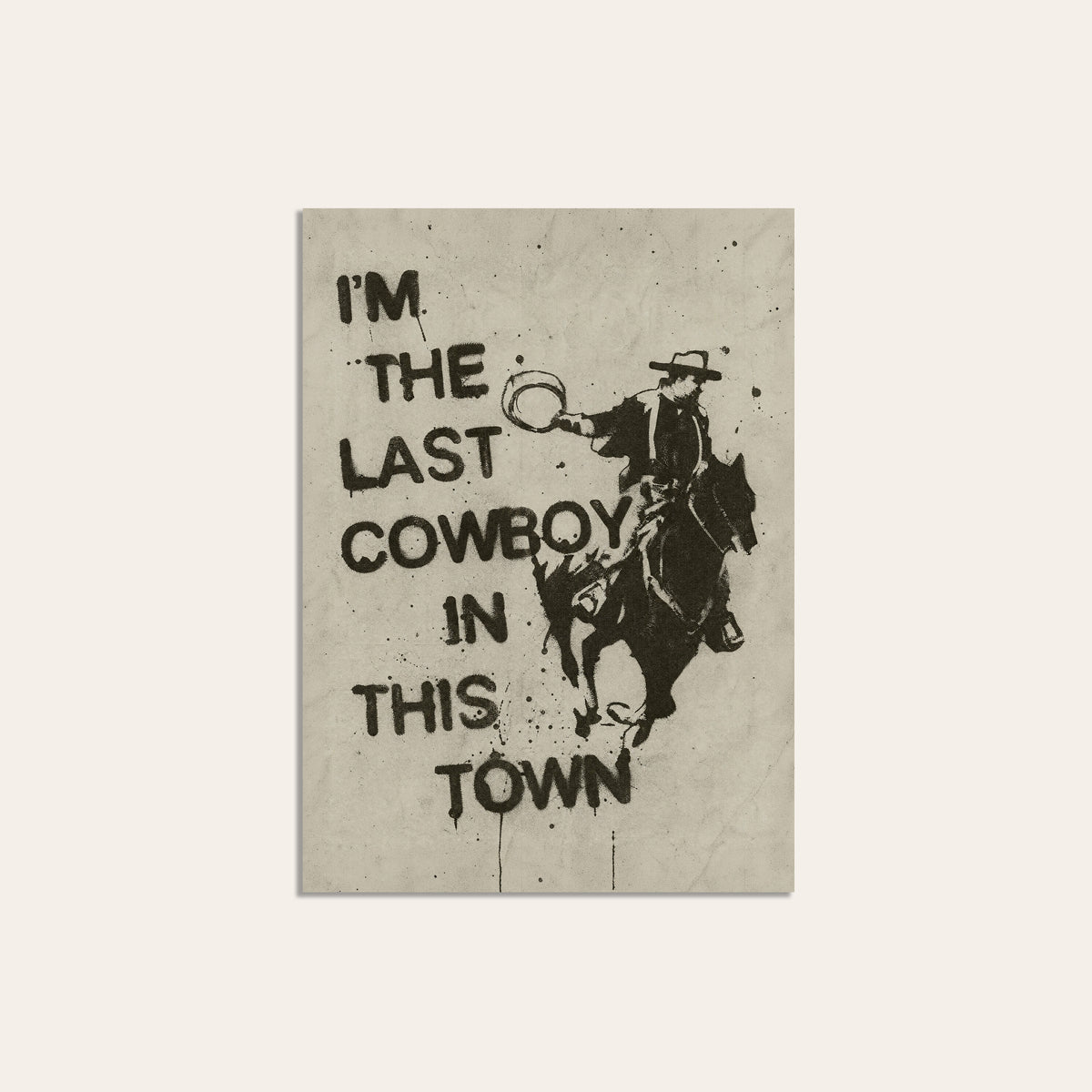 Last Cowboy in Town unframed western art print
