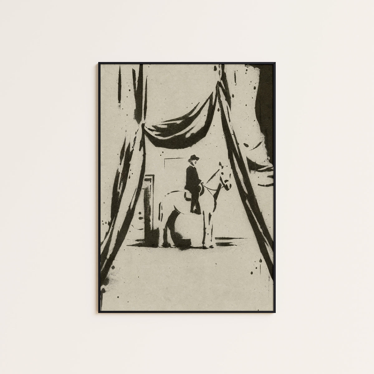 View from the Tent western print displayed in a slim black frame