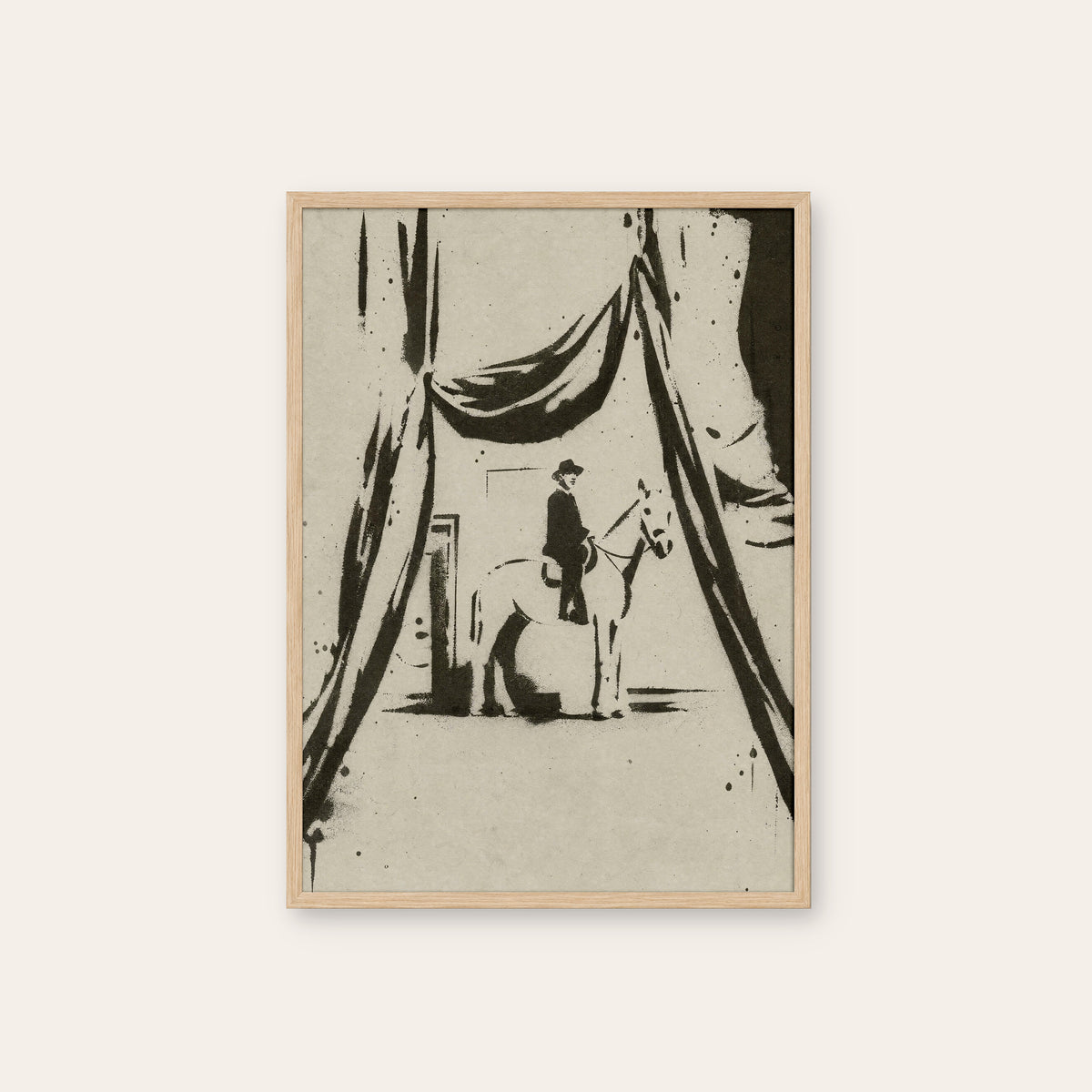 View from the Tent western print in a natural wood frame