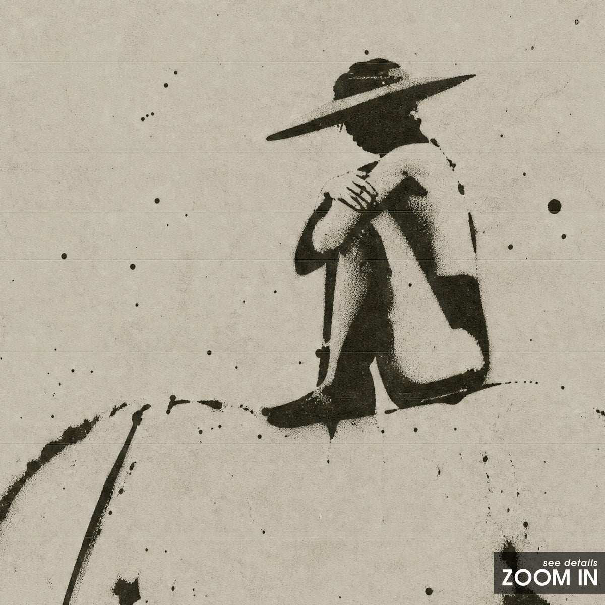 Quiet Trail Horse artwork, close-up of the printed details