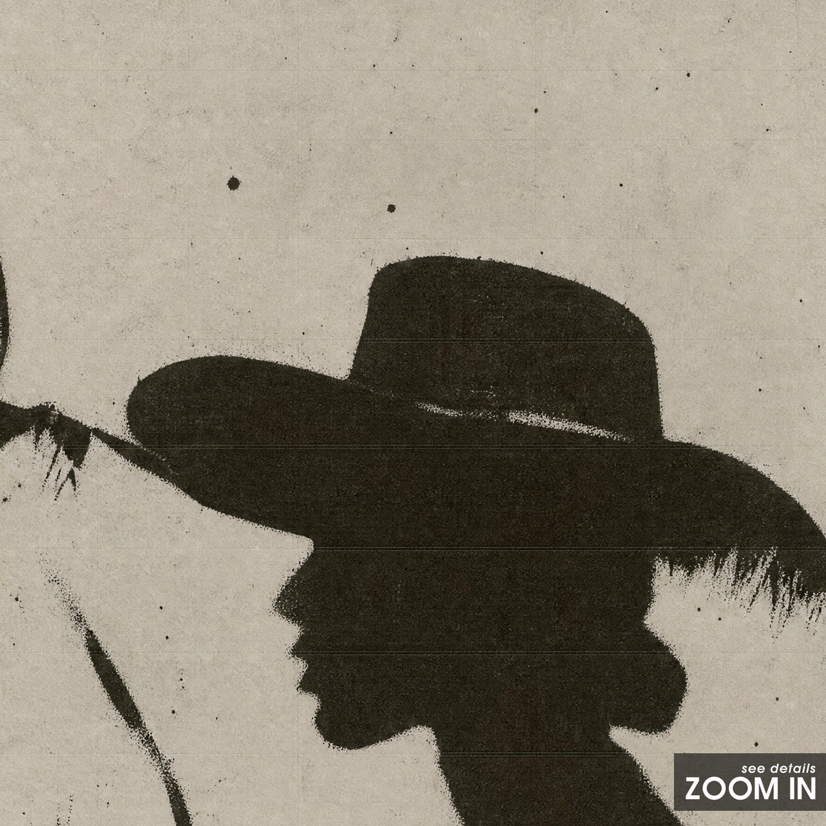 Cowgirl Silhouette artwork, close-up of the printed details