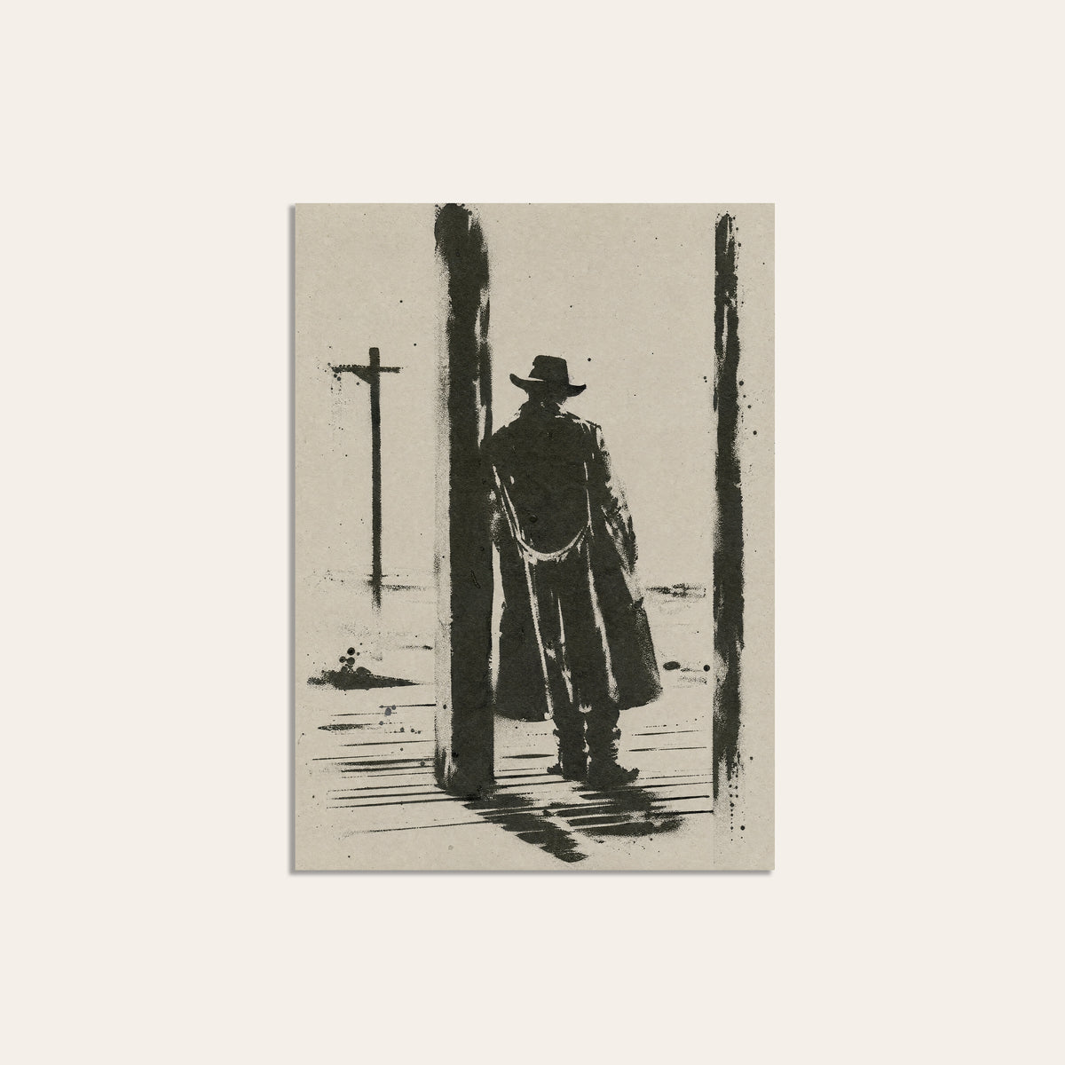 Waiting at the Post unframed western art print