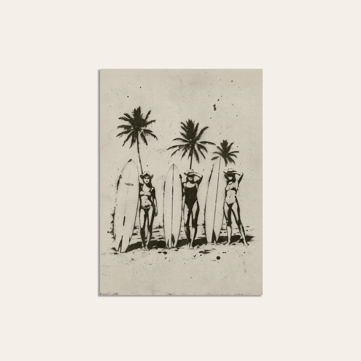 Three Surf Cowgirls unframed western art print