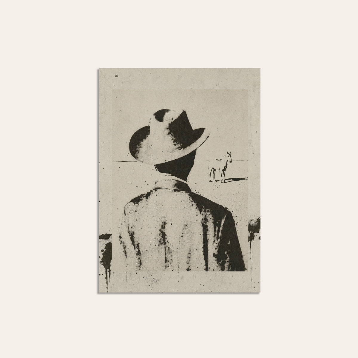 Cowboy Looking Back unframed western art print