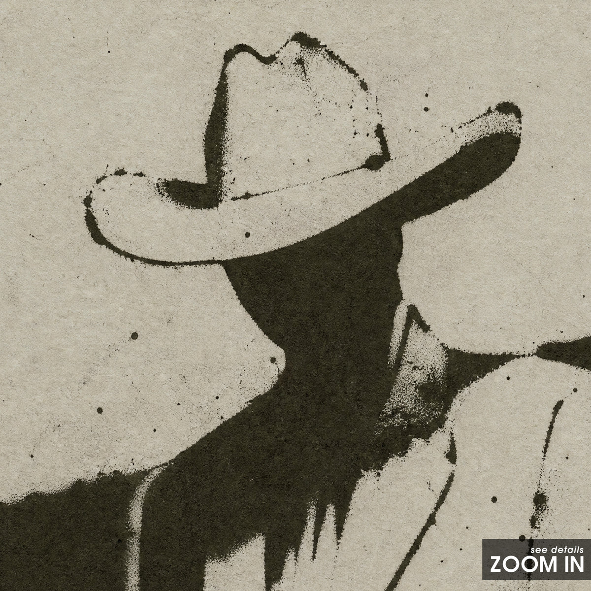 Shadow of the Cowboy artwork, close-up of the printed details