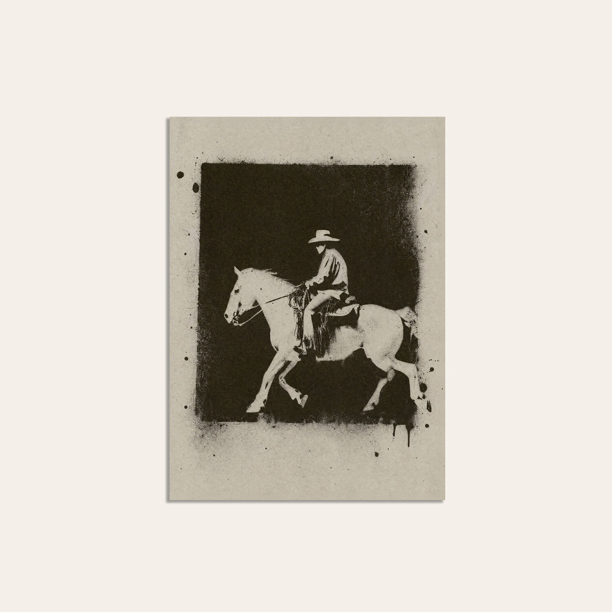 White Horse at Night unframed western art print
