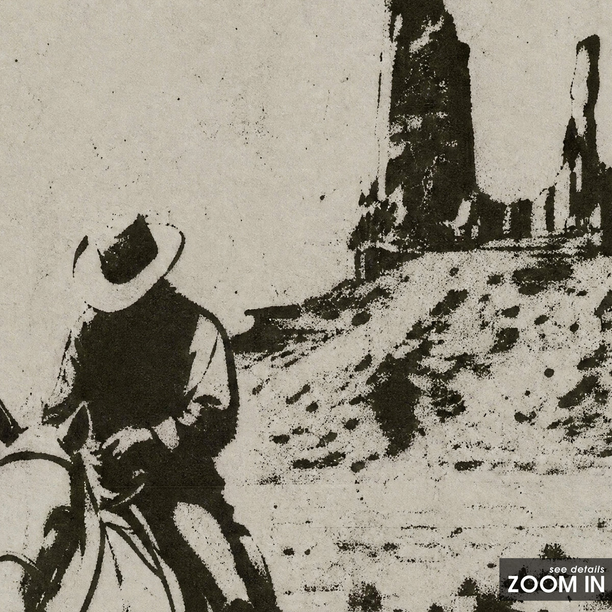Into the Desert artwork, close-up of the printed details
