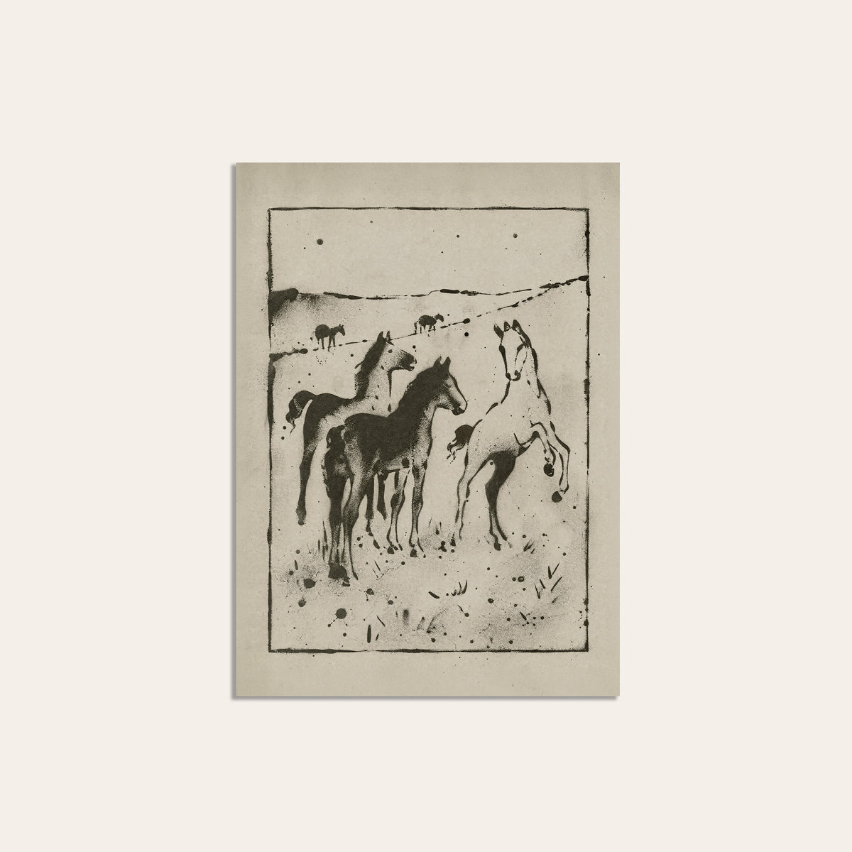 Wild Horses on the Plain unframed western art print