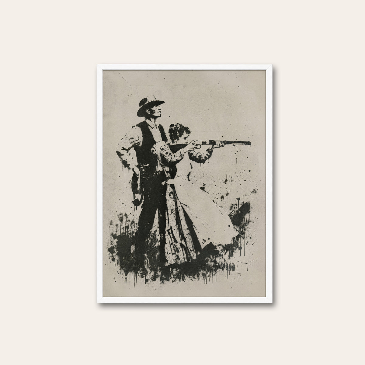 Range Partners western print in a white frame