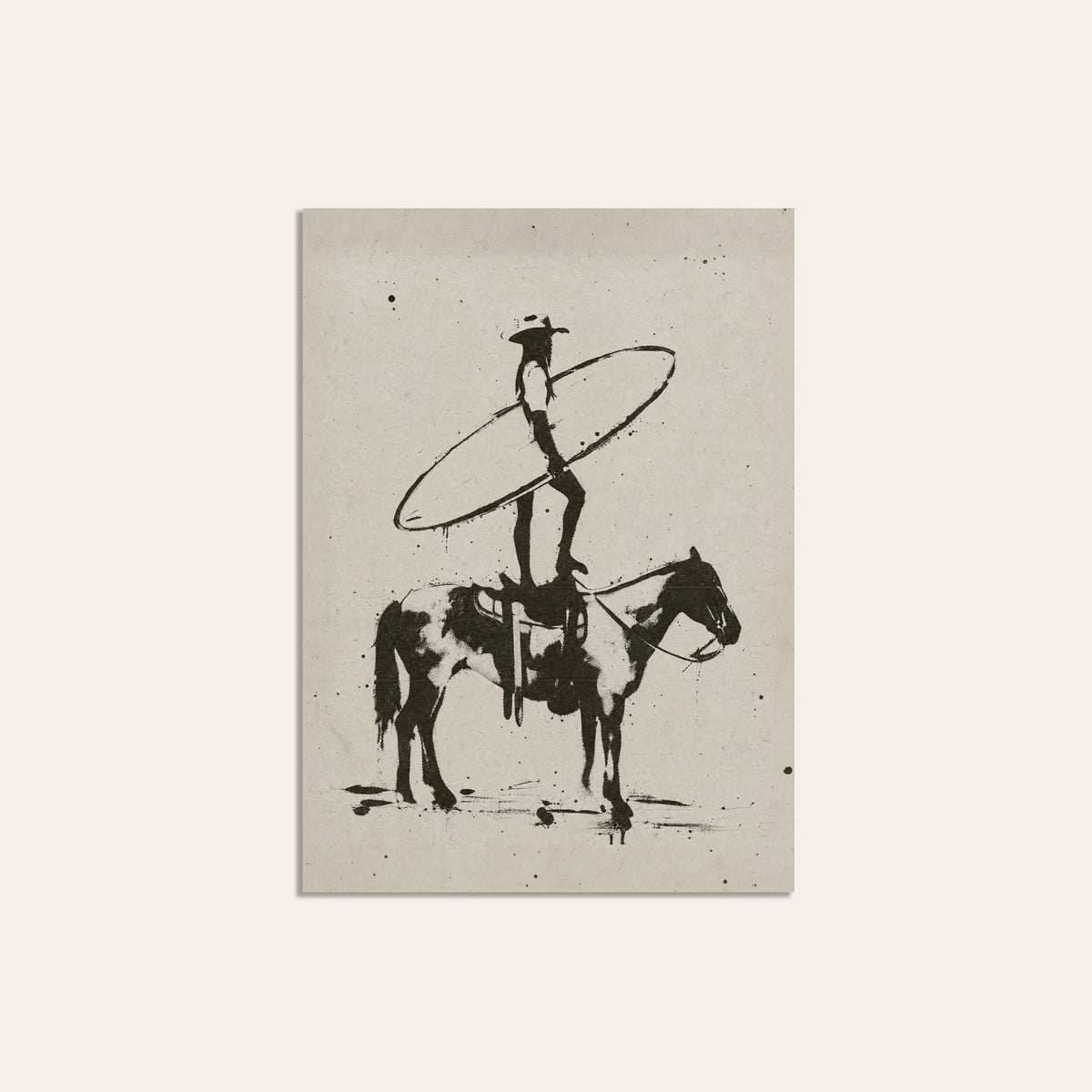Cowboy Surf Rider unframed western art print