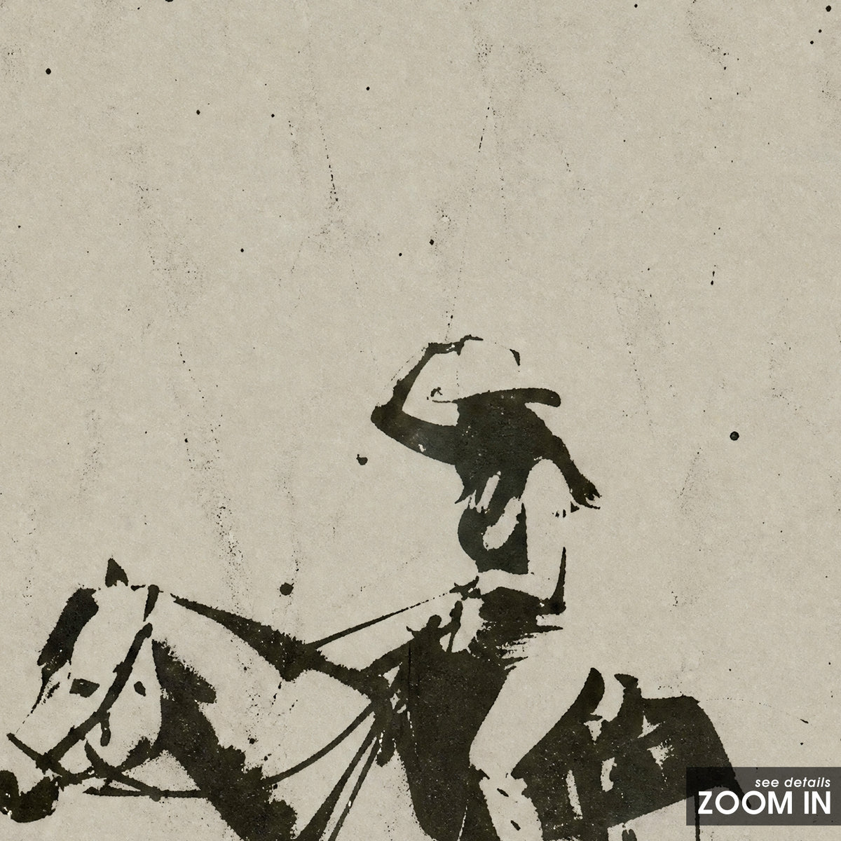 Rodeo Turn artwork, close-up of the printed details