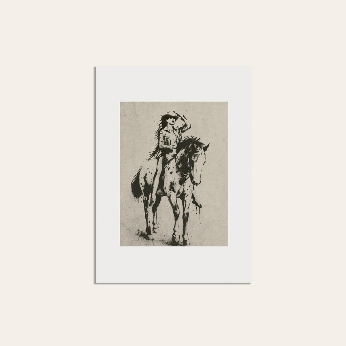 On the White Horse unframed western art print