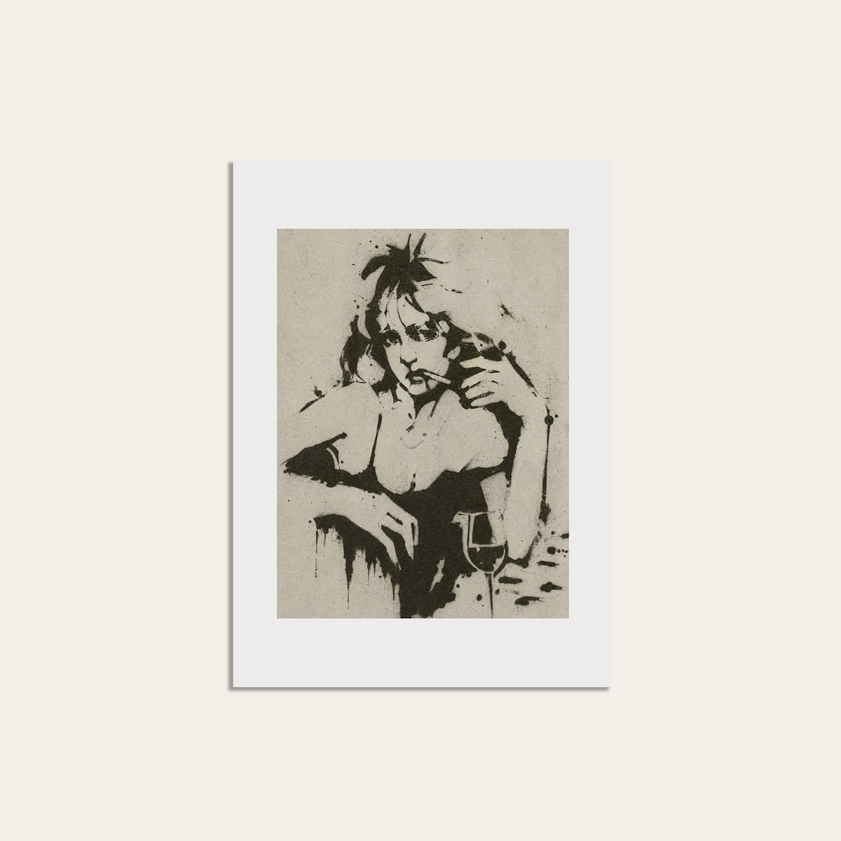 Western Woman with Drink unframed western art print