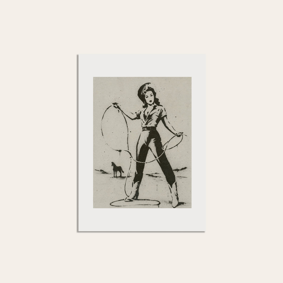 Lasso Practice unframed western art print