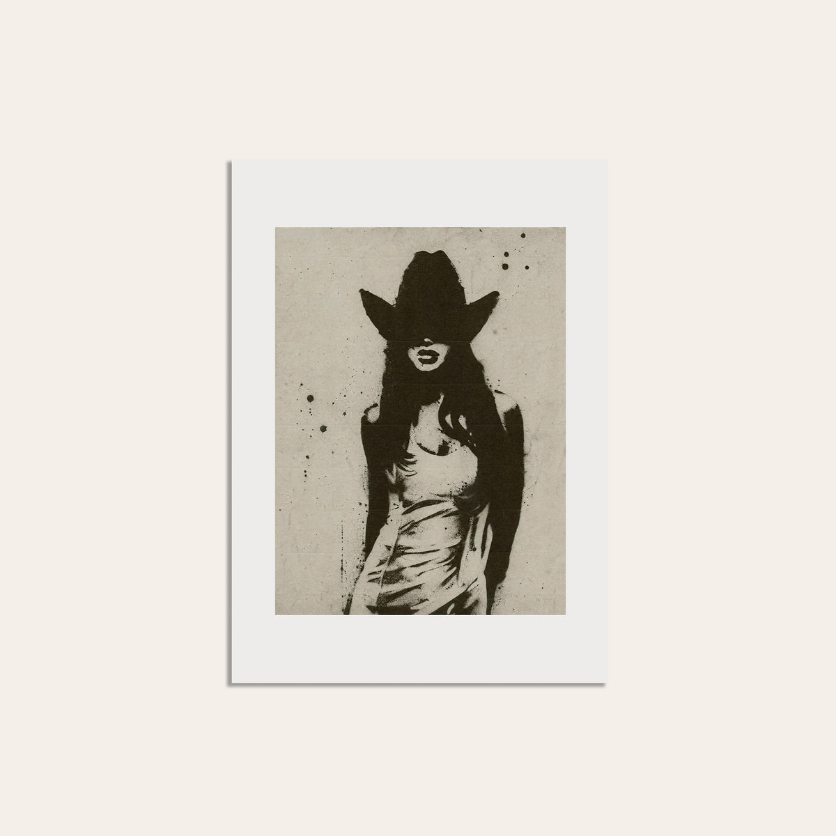 Under the Wide Brim unframed western art print