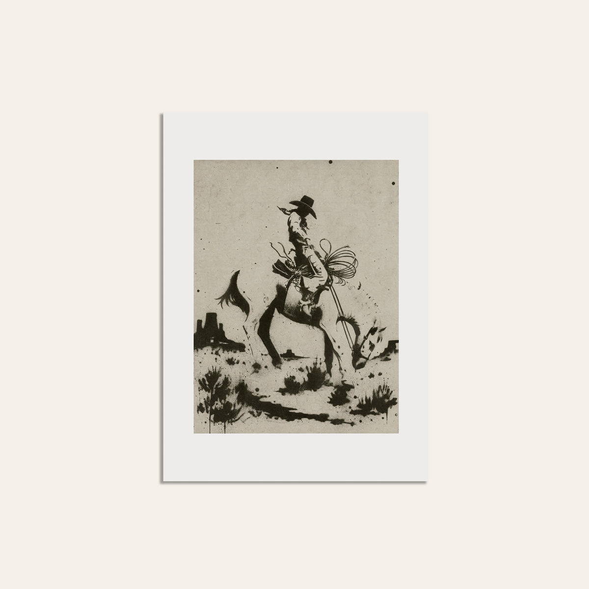 Bucking Bronco I unframed western art print