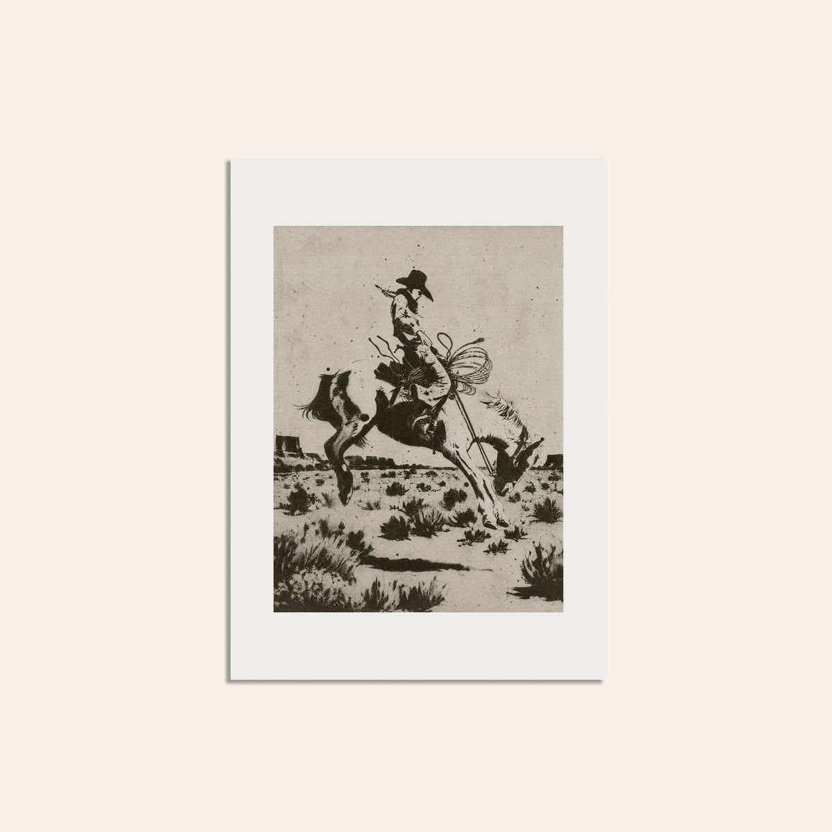 Bucking Bronco II unframed western art print