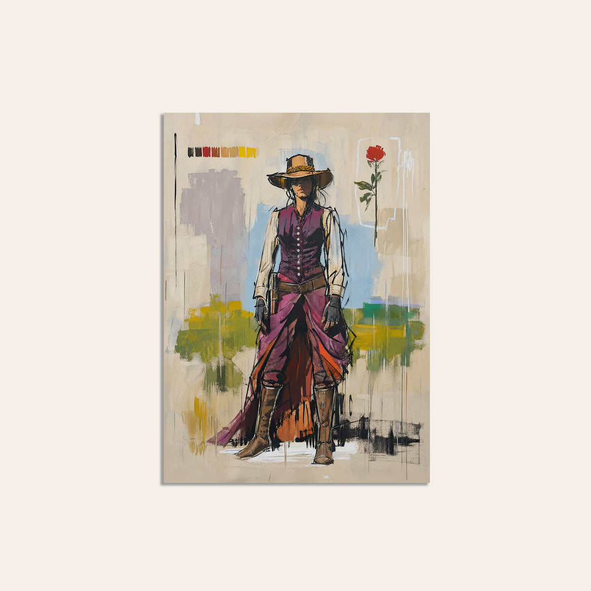 Violet Trail Cowgirl unframed western art print