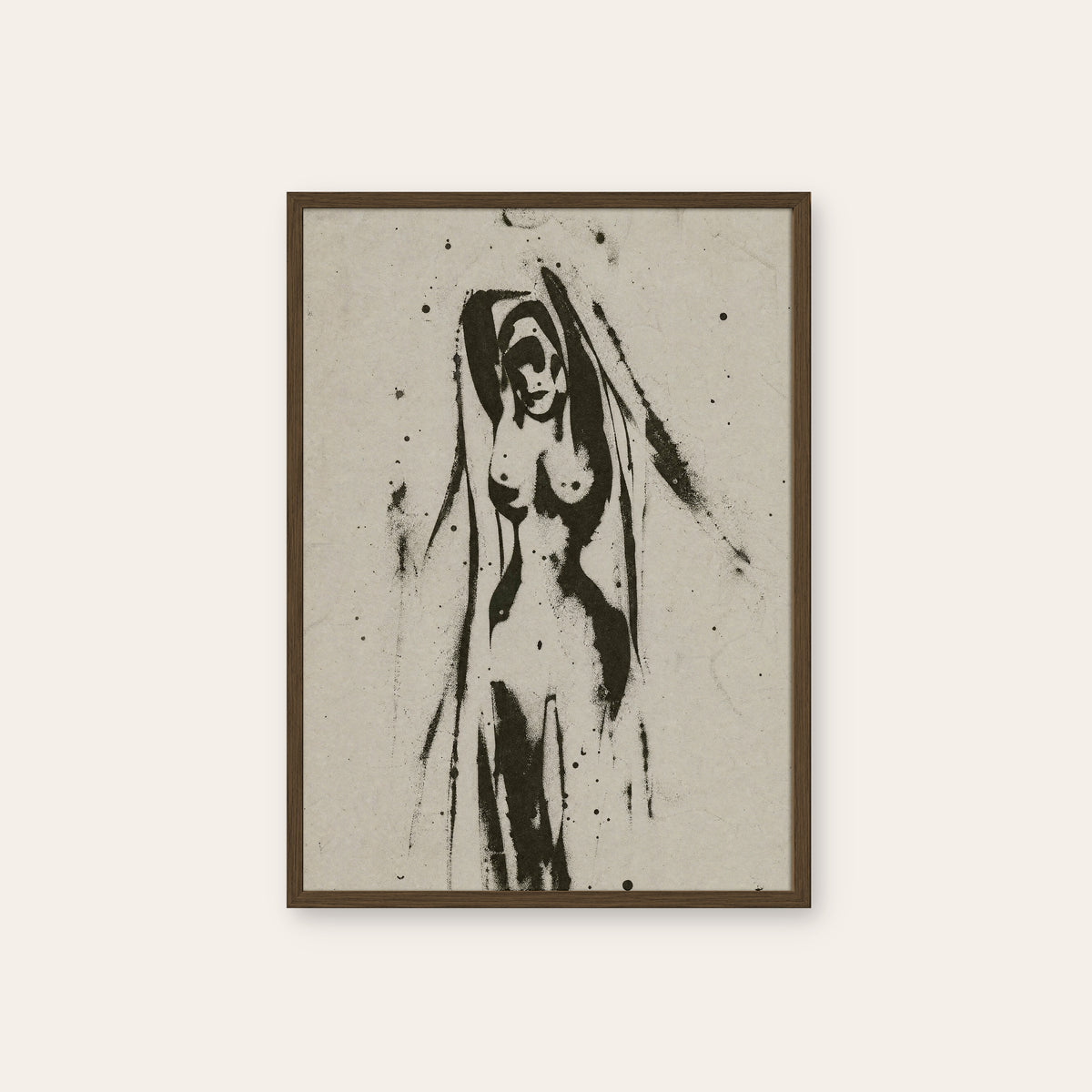 Western Figure Study western print in a dark wood frame