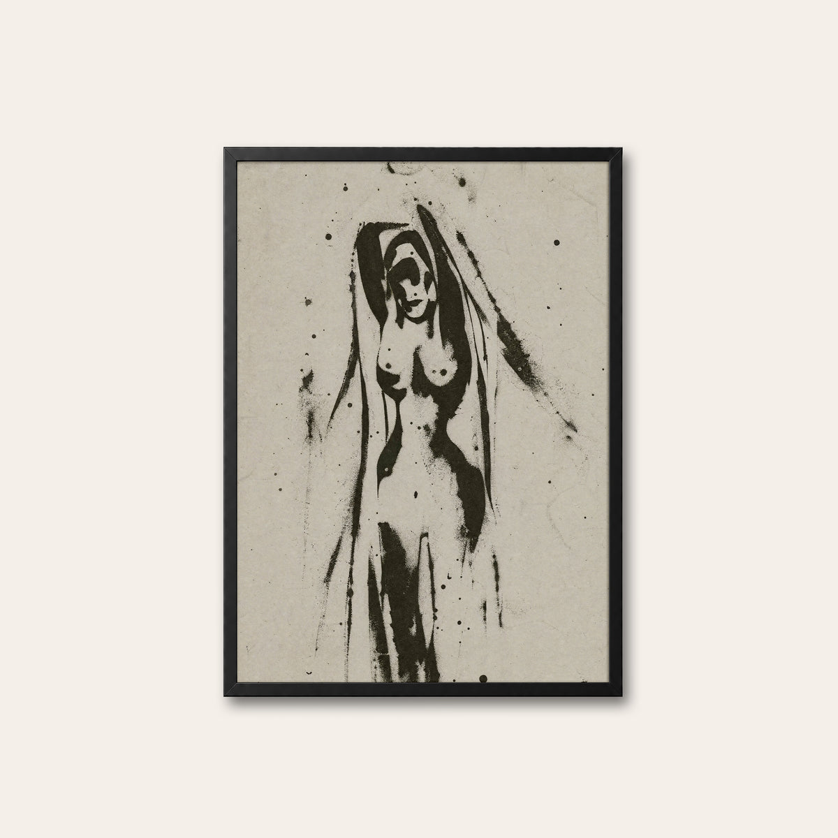 Western Figure Study western print in a black frame