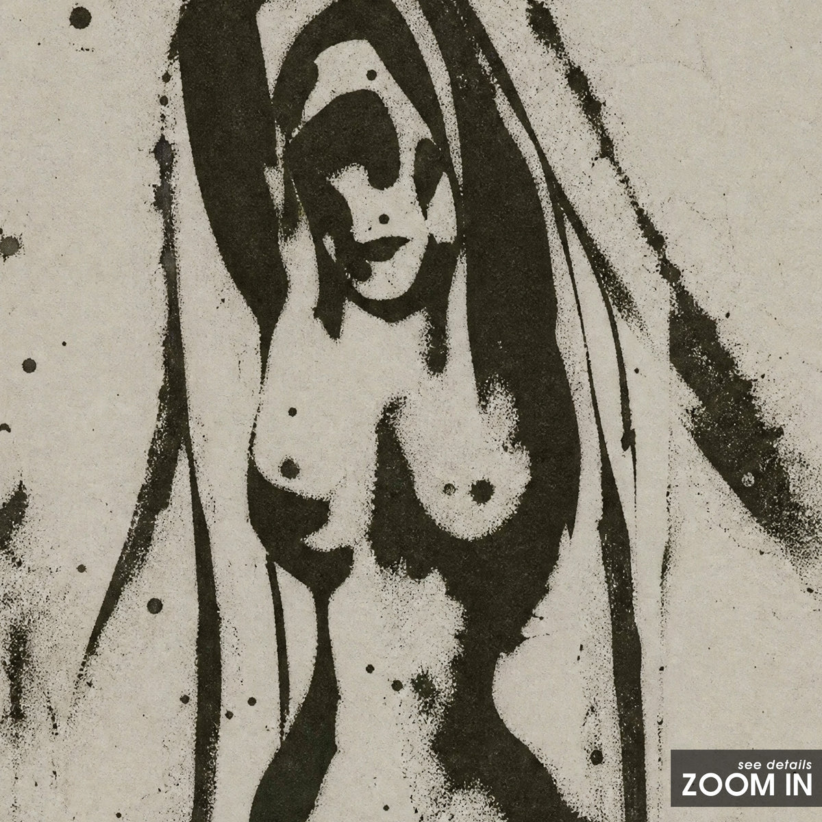 Western Figure Study artwork, close-up of the printed details