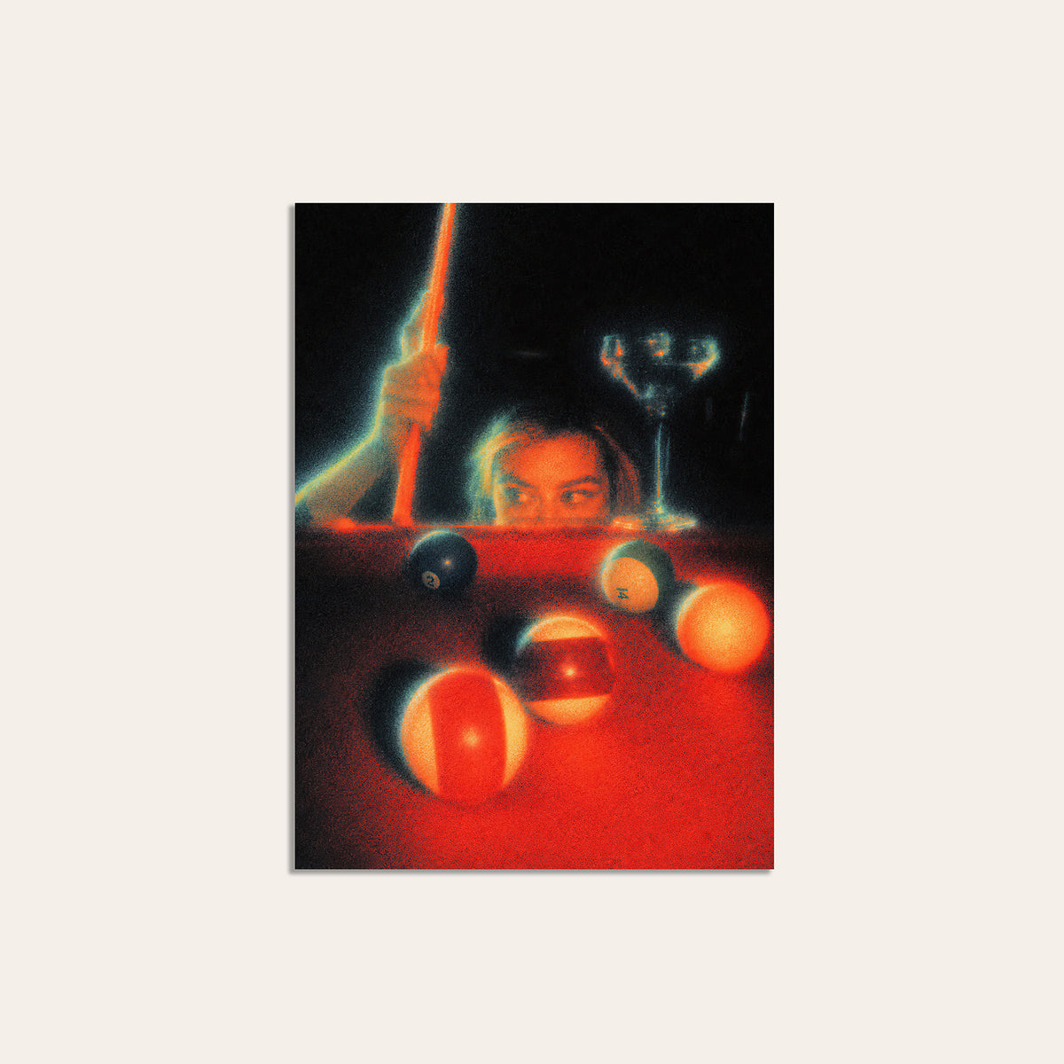 Next Shot - Neon Billiards Print - unframed print