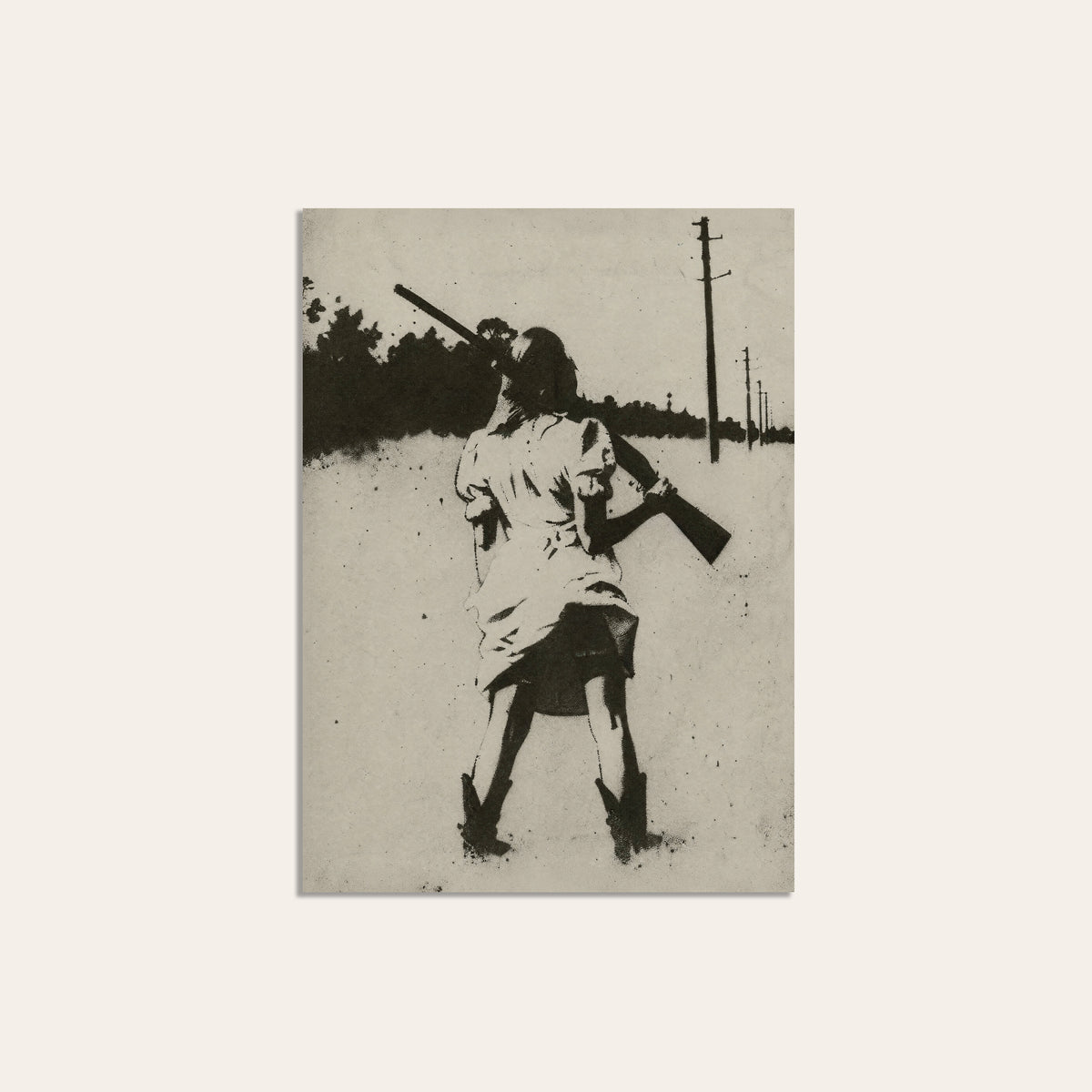 Country Road Cowgirl unframed western art print