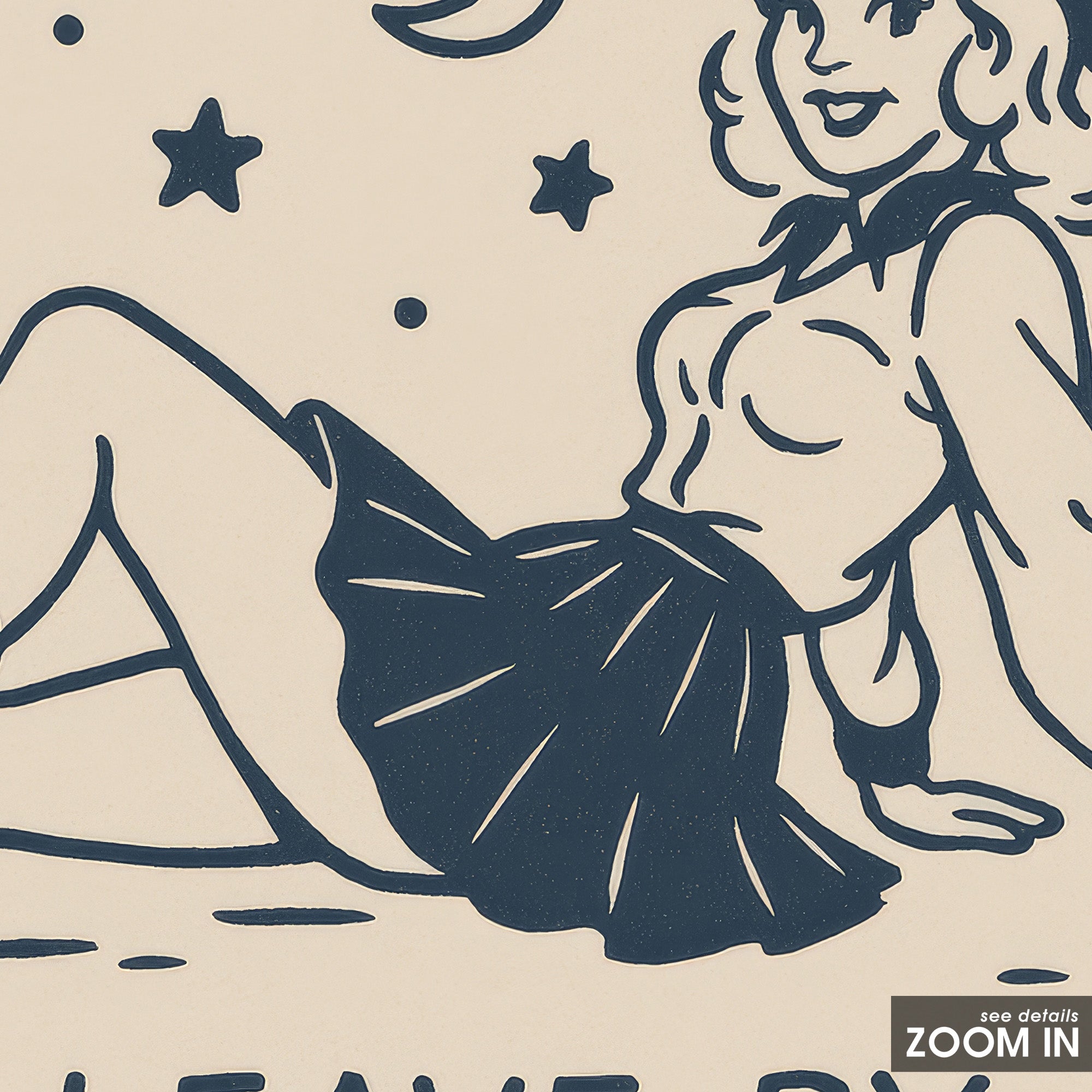 Leave by 9 PM — Cowgirl Line Print – in room setting