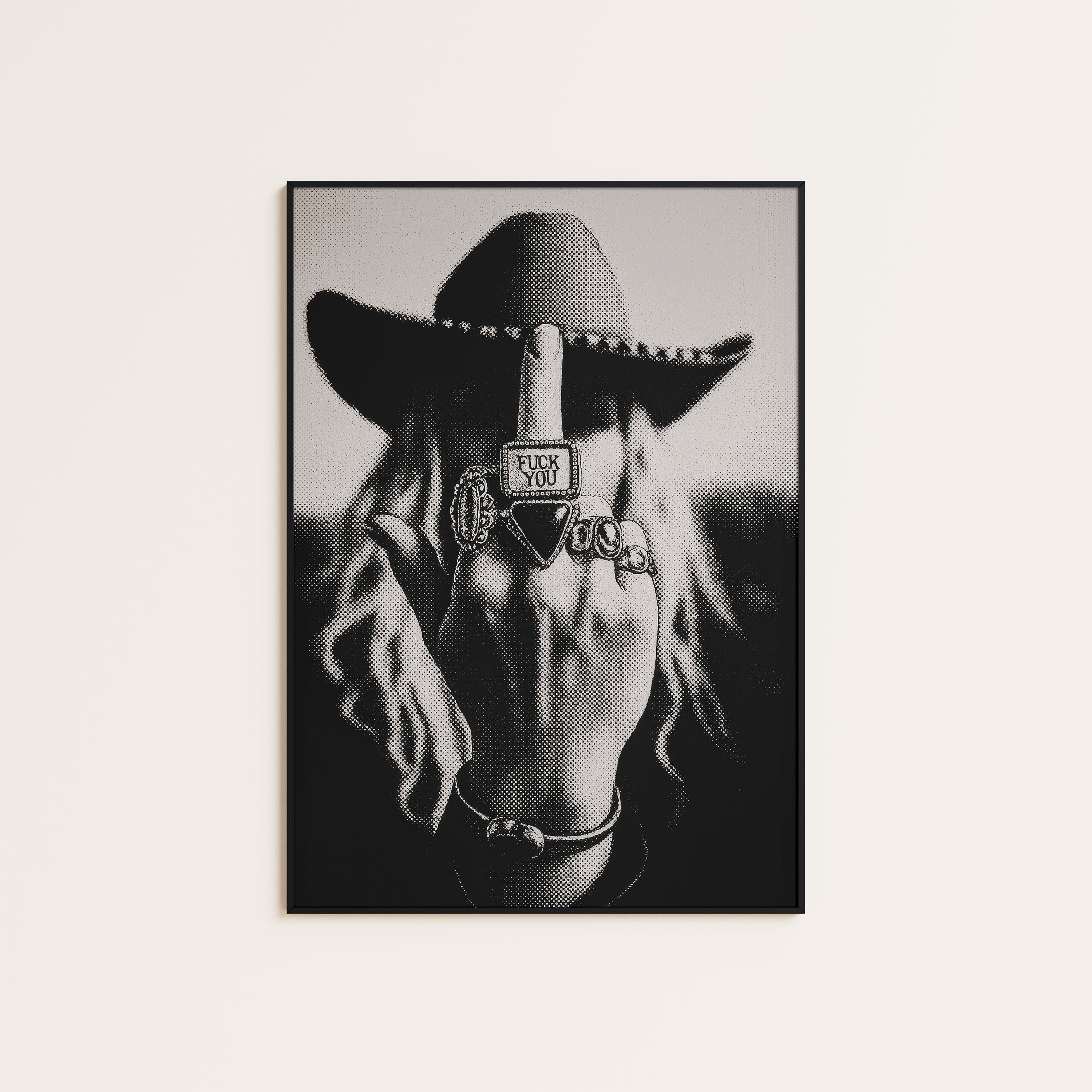 Desert Moonrise — Cactus Night Print – unframed poster