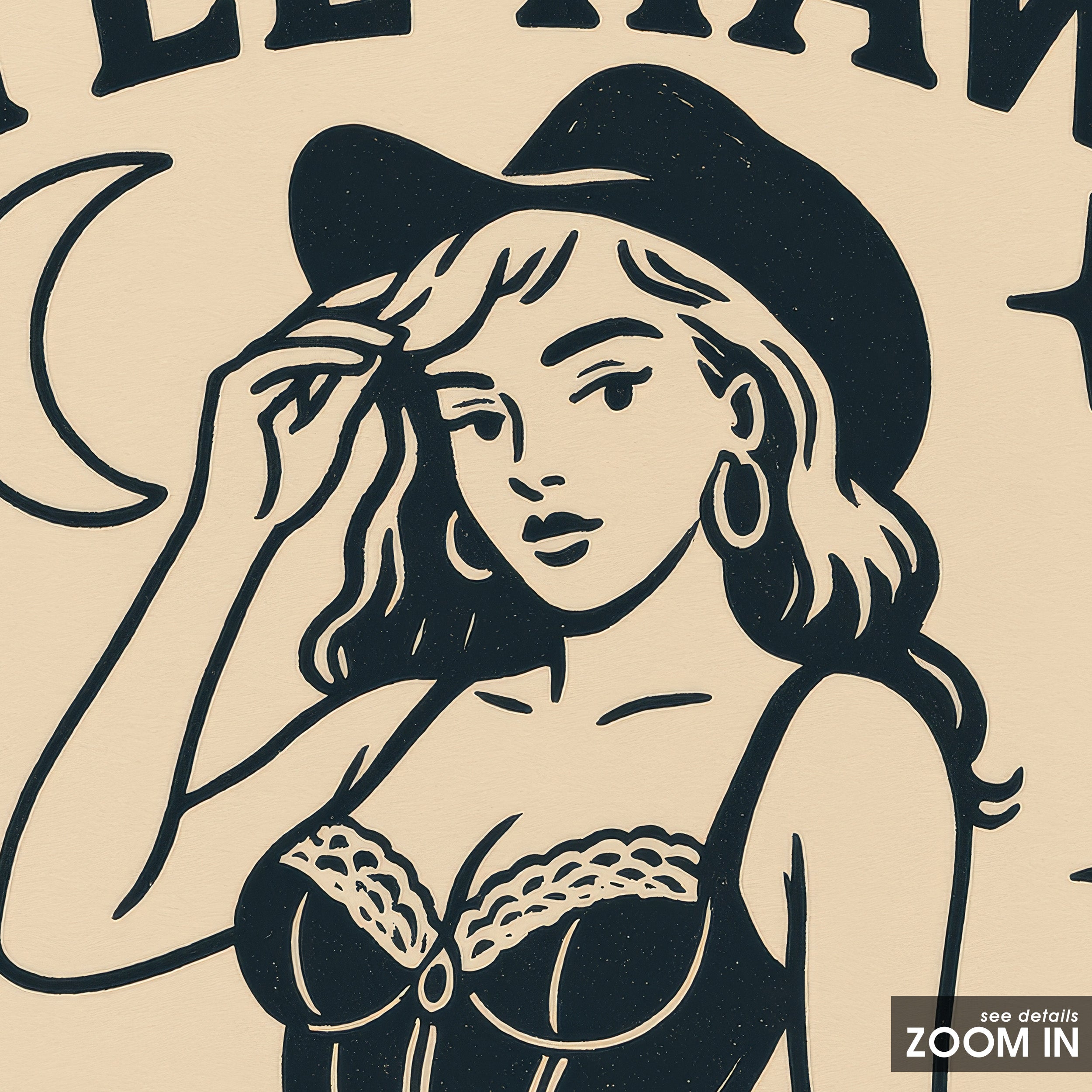 Yee Haw — Corset Cowgirl Print – in room setting