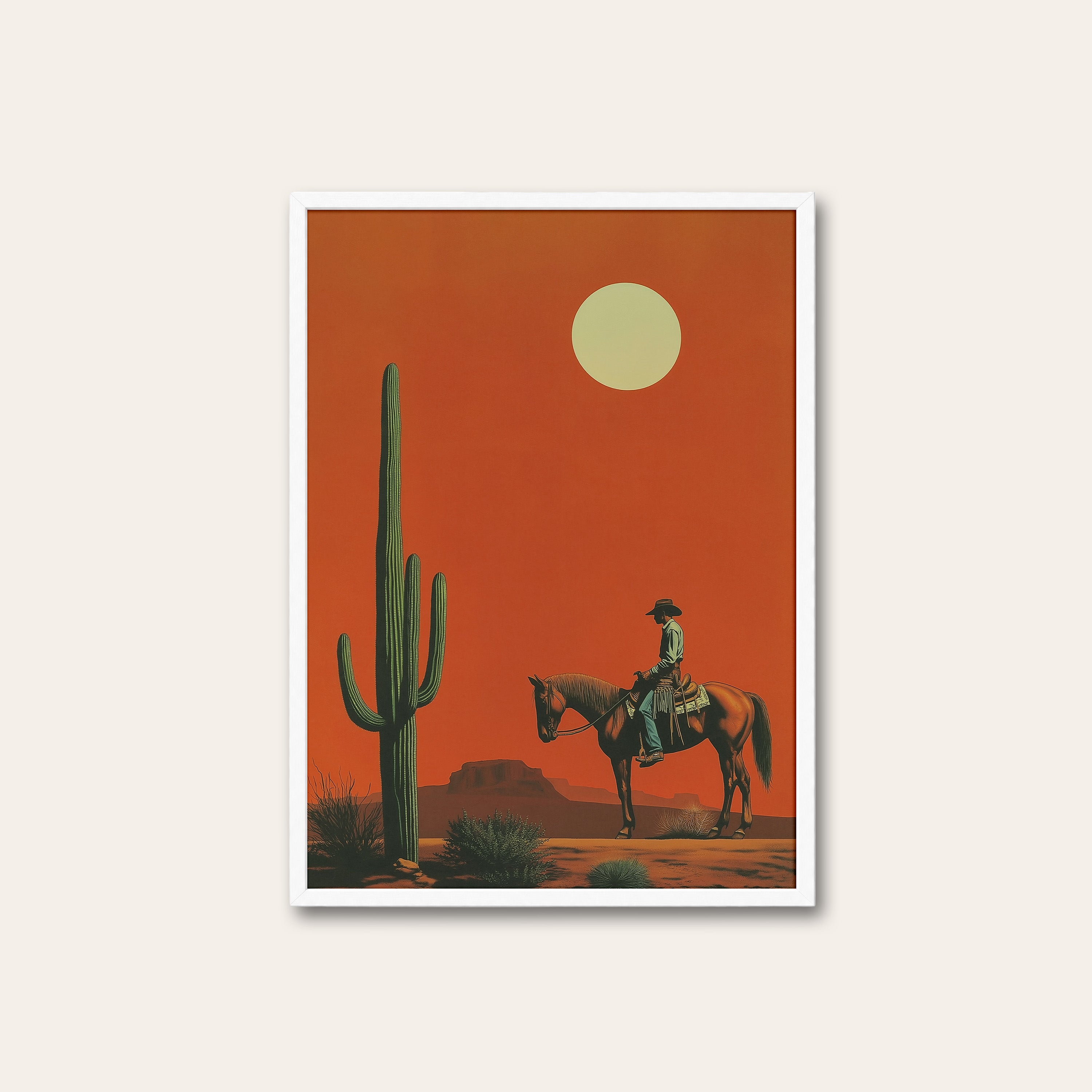 Rust Sky Rider — Desert Print – white frame