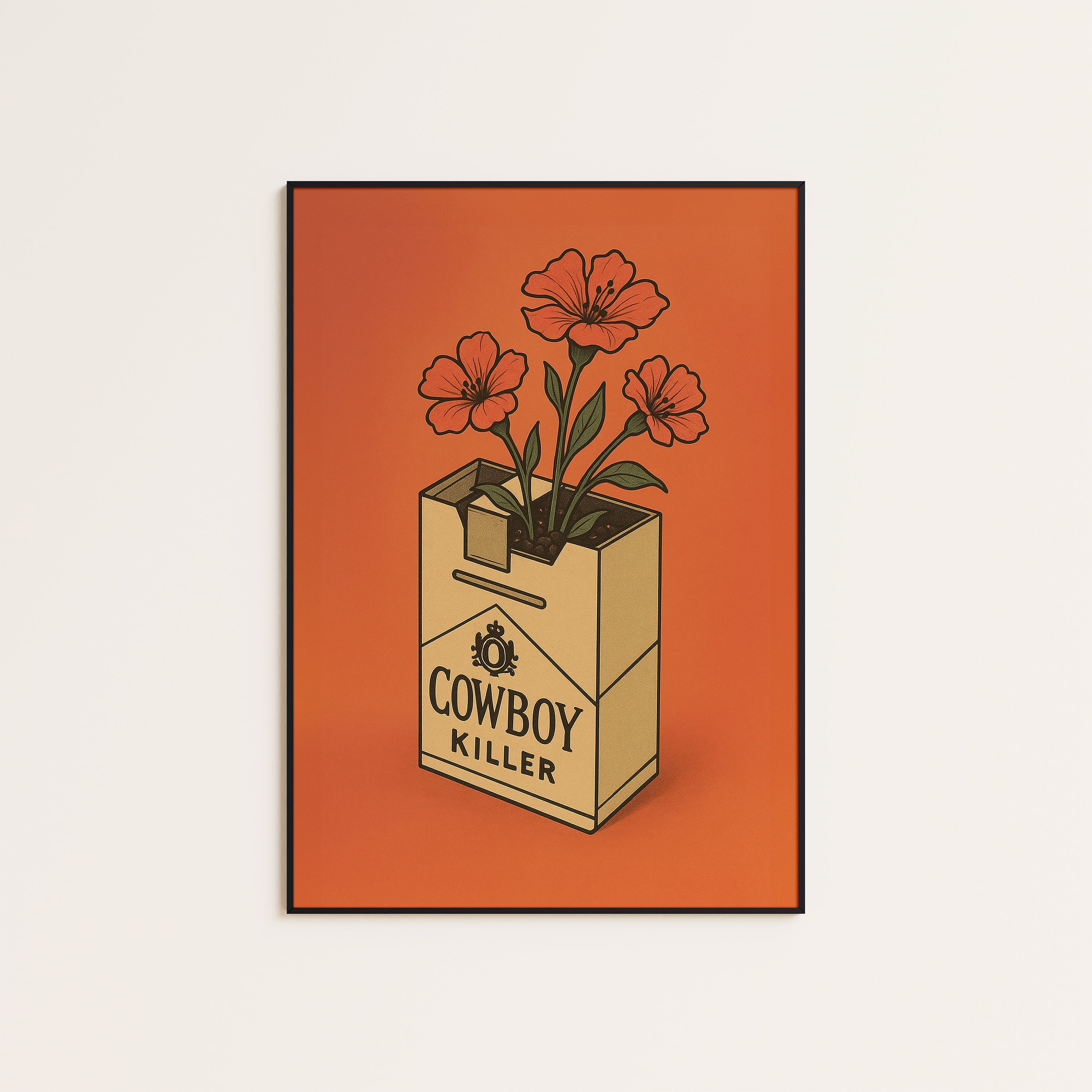 Cowboy Killer Bouquet — Retro Print – unframed poster