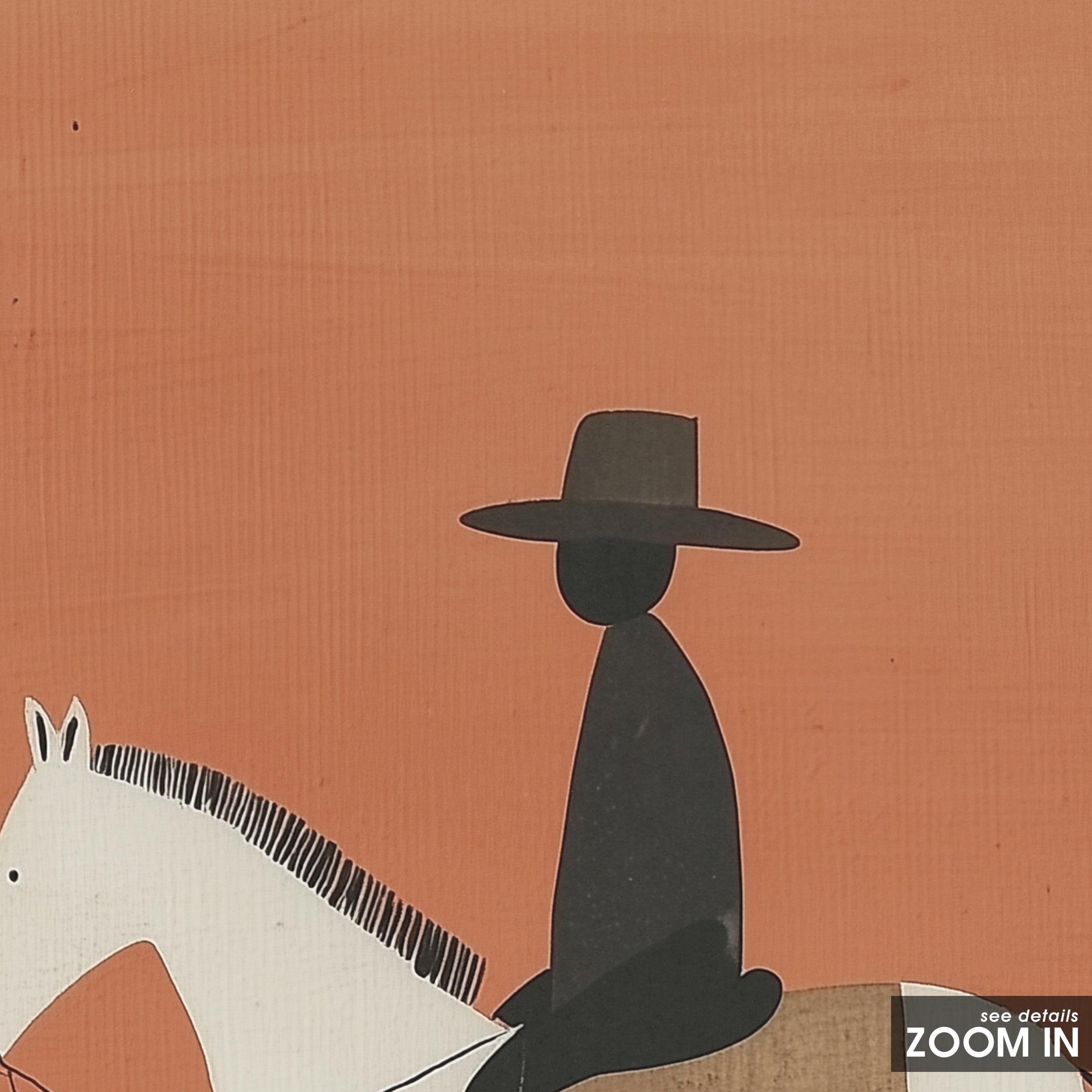 Lone Rider — Minimal Horse Print – in room setting