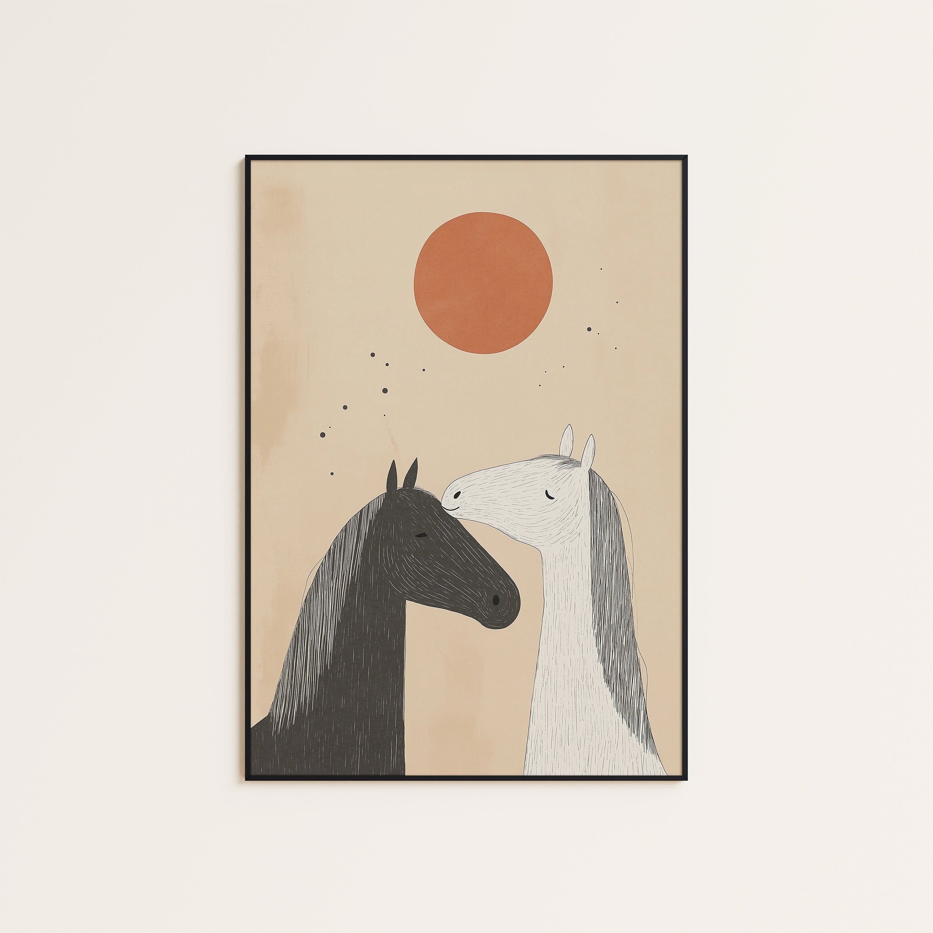 Two Horses — Soft Morning Print – unframed poster