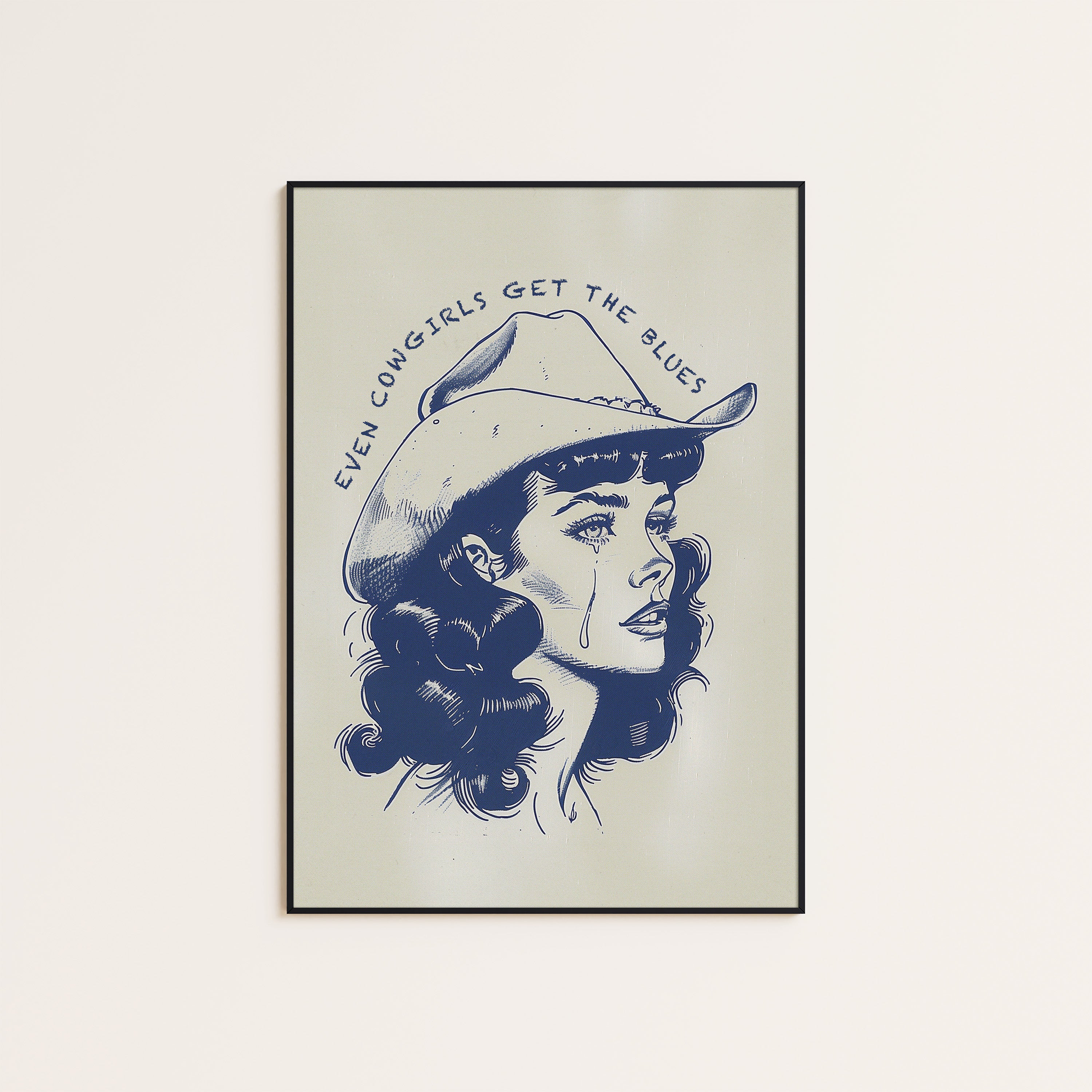 Cowgirl Blues — Portrait Line Print – unframed poster
