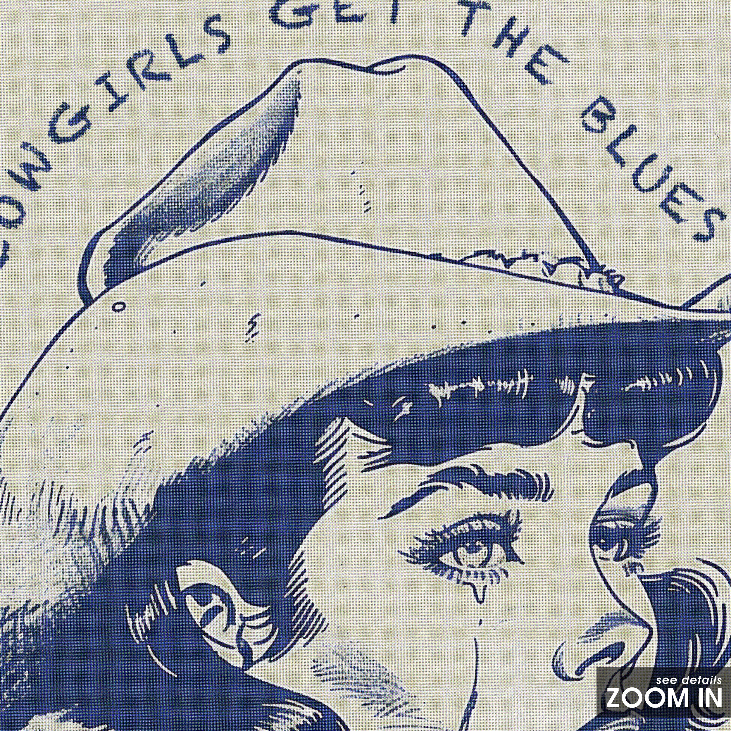 Cowgirl Blues — Portrait Line Print – in room setting