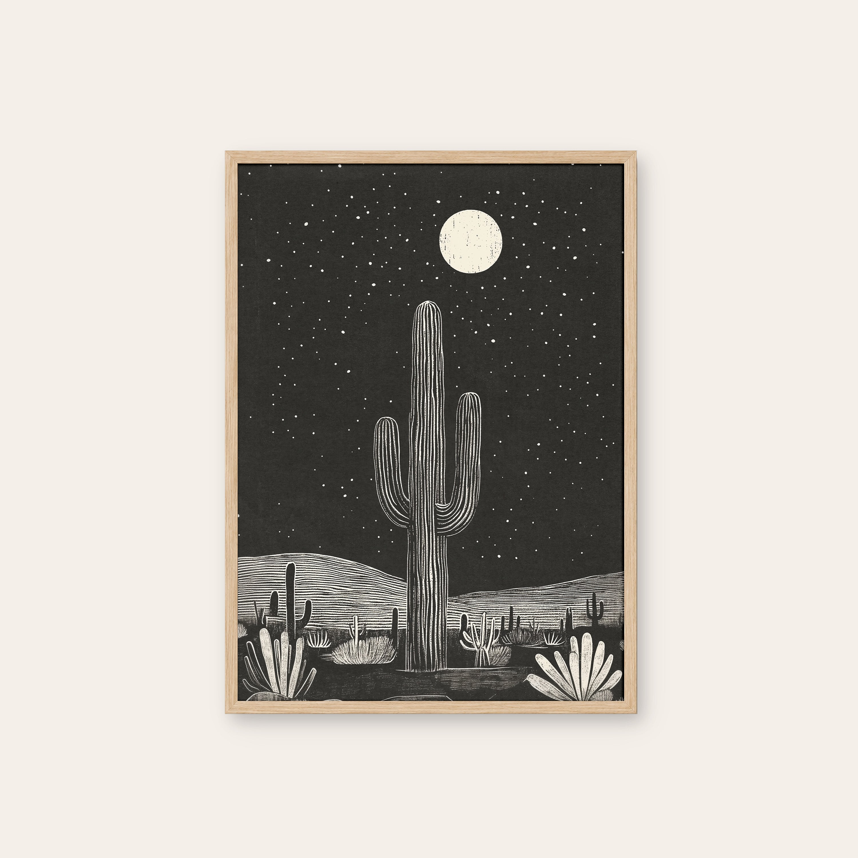 Tumbleweed & Kot — Cowgirl Back Print – natural wood frame