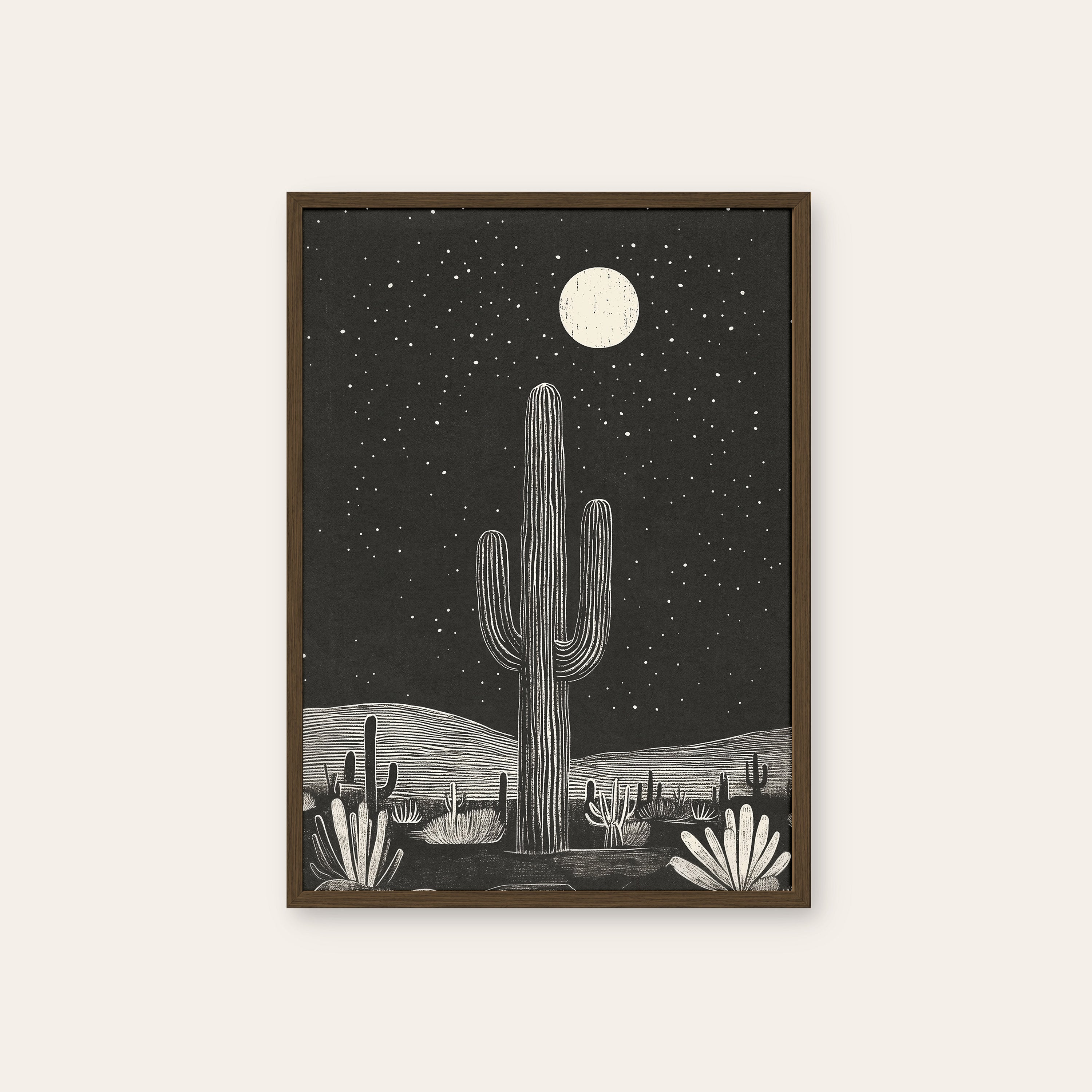 Tumbleweed & Kot — Cowgirl Back Print – dark wood frame