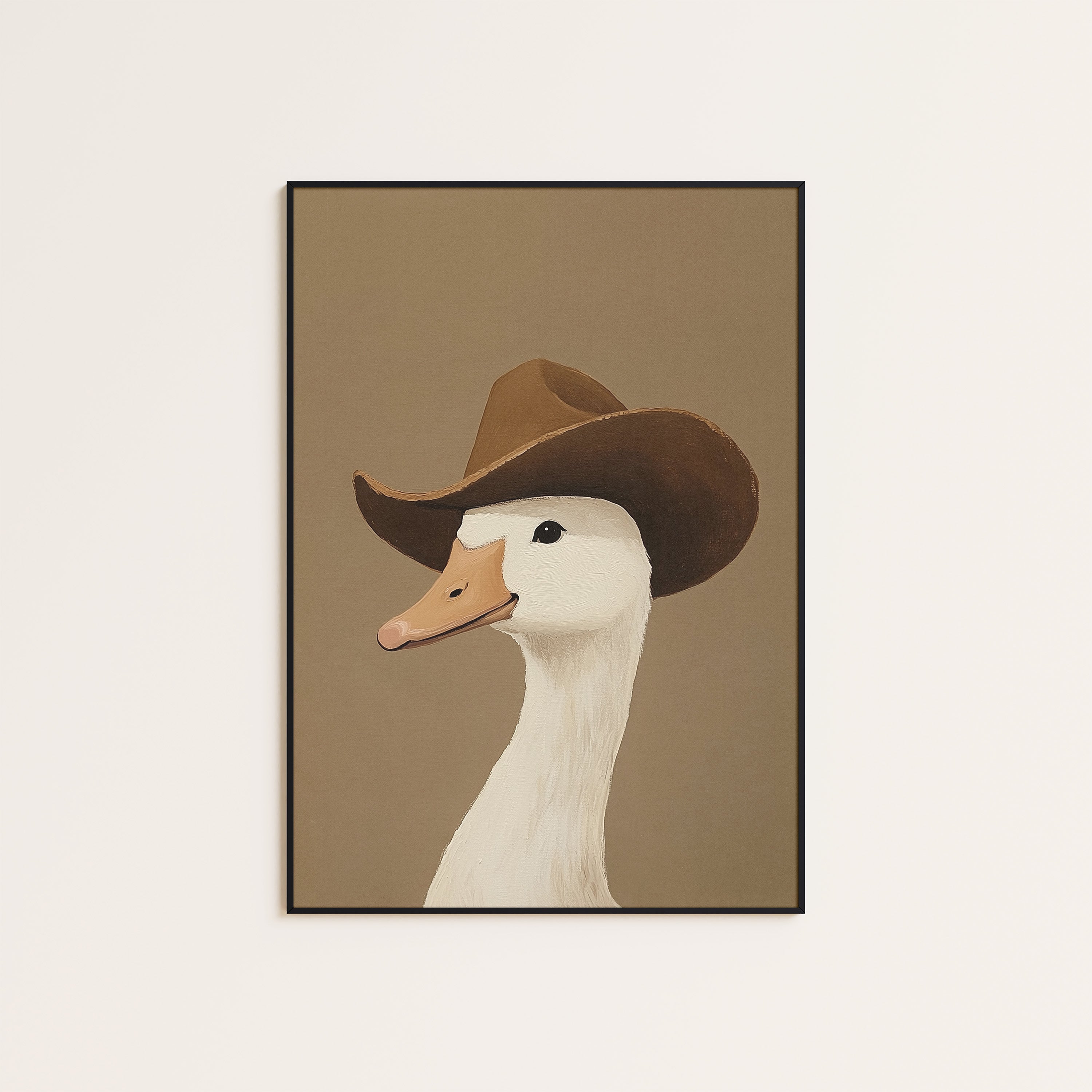 Howdy Duck — Cowboy Goose Print – unframed poster