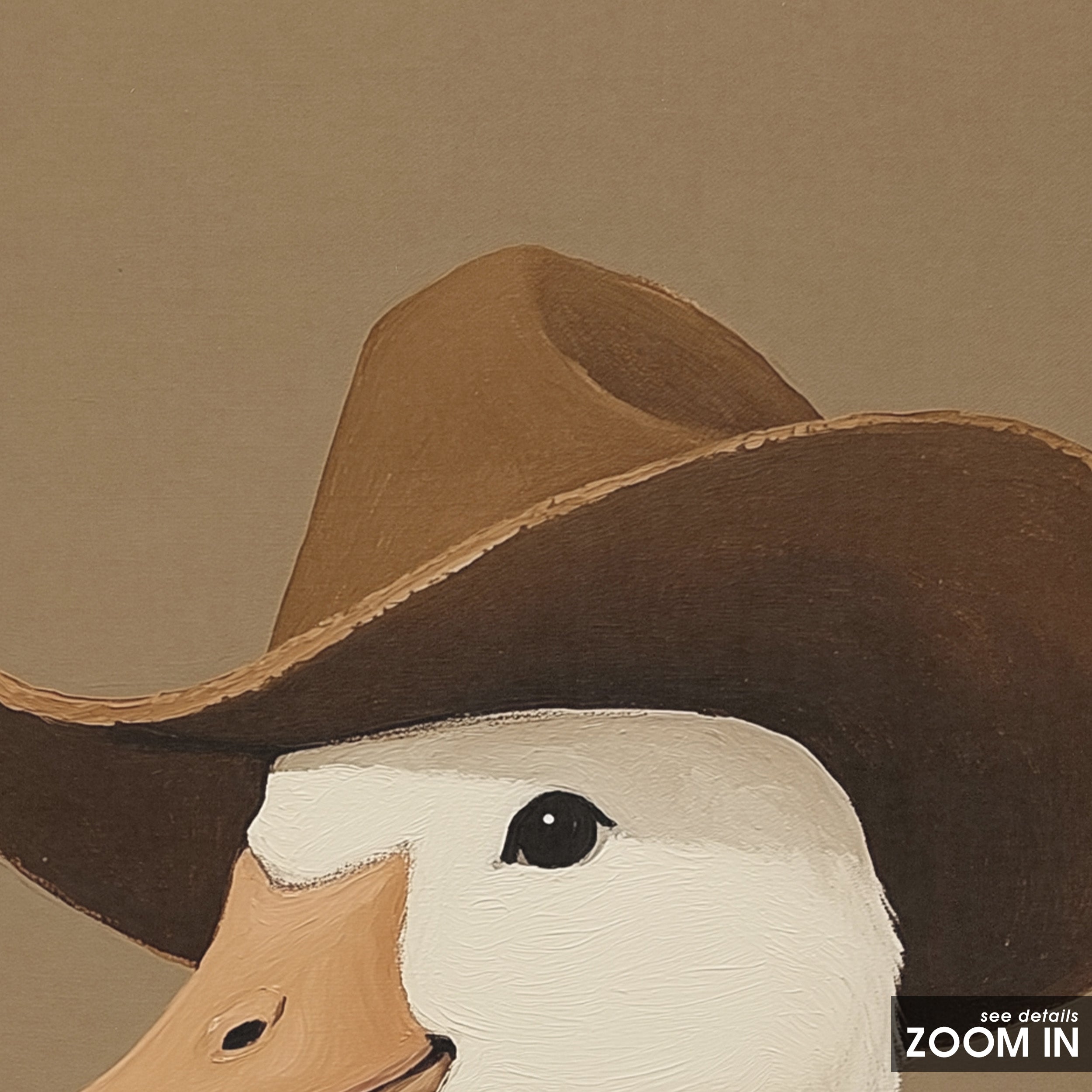 Howdy Duck — Cowboy Goose Print – in room setting