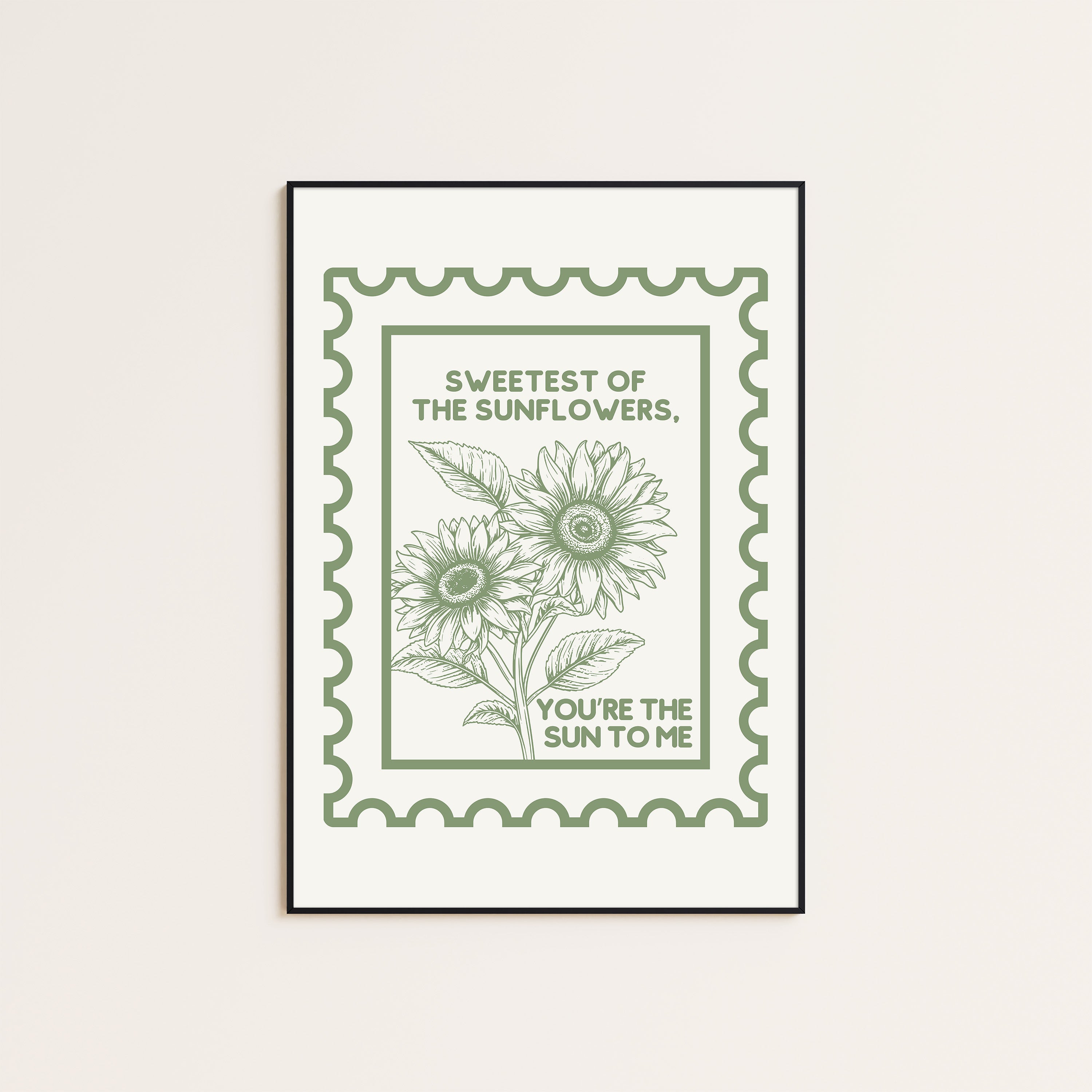 Sweetest of the Sunflowers — Stamp Print – unframed poster