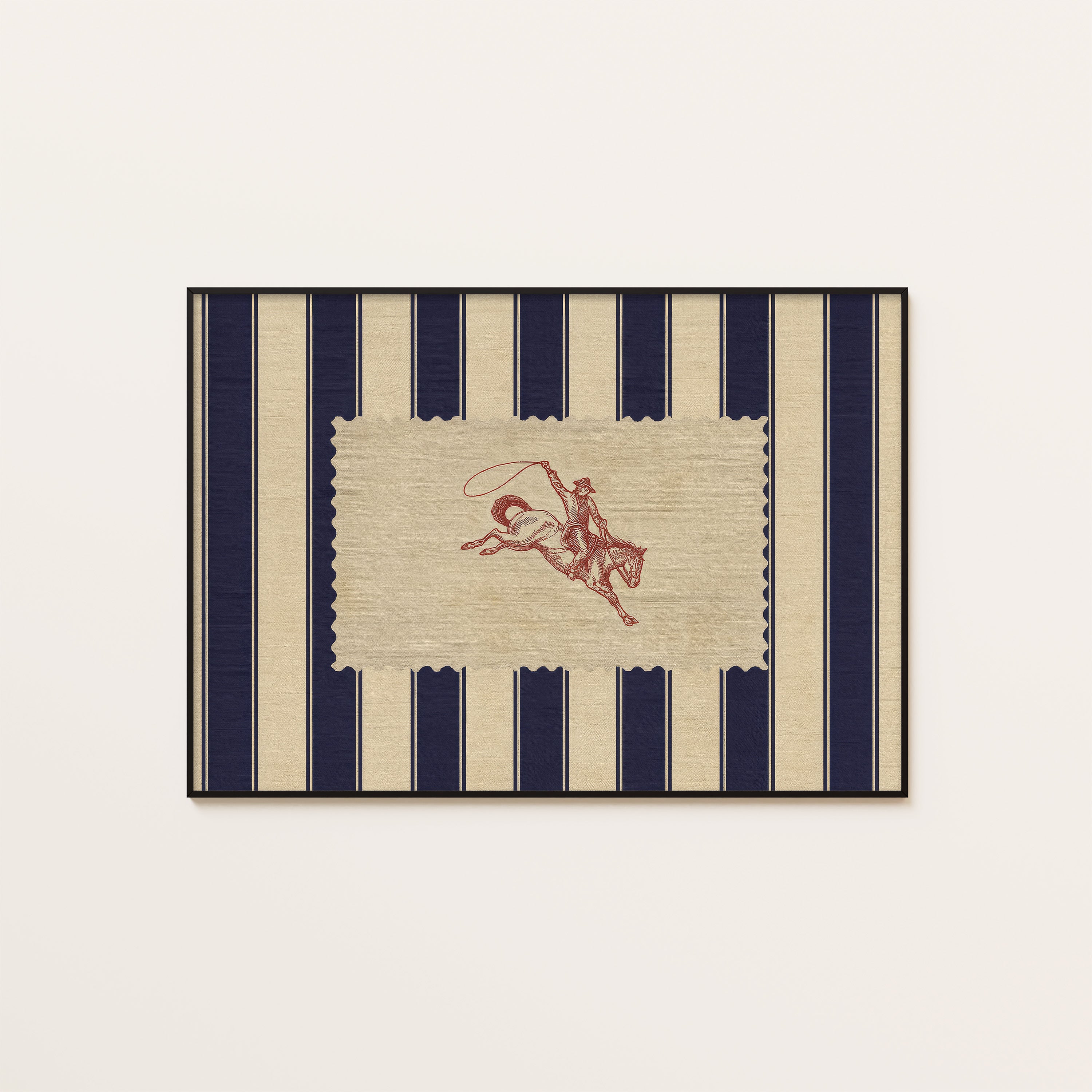 Lasso Rider — Western Stripe Art Print – unframed poster