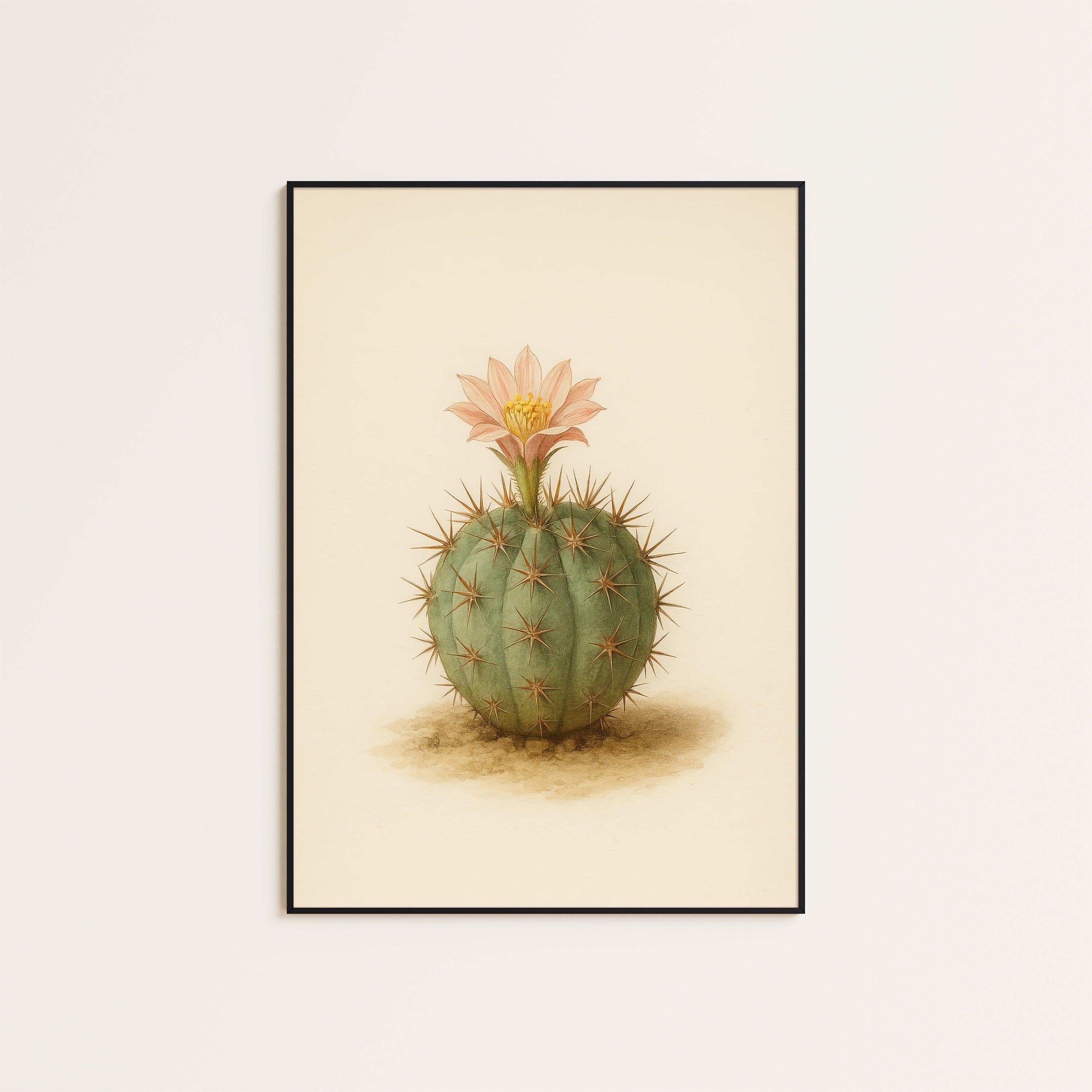 First Bloom — Cactus Botanical Print – unframed poster