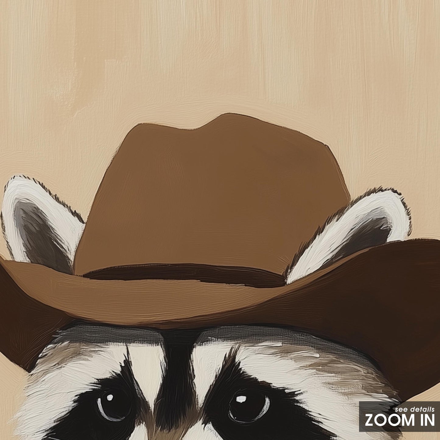Cowboy Raccoon – Cute Western Animal Wall Art