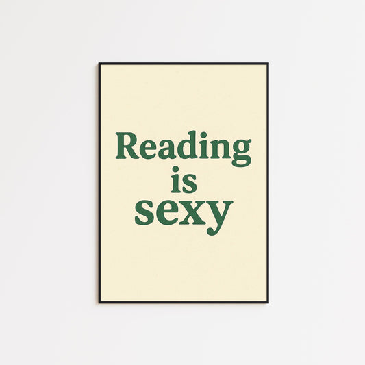 Reading Is Sexy Poster – Minimal Typography Print, Feminine Book Lover Wall Art
