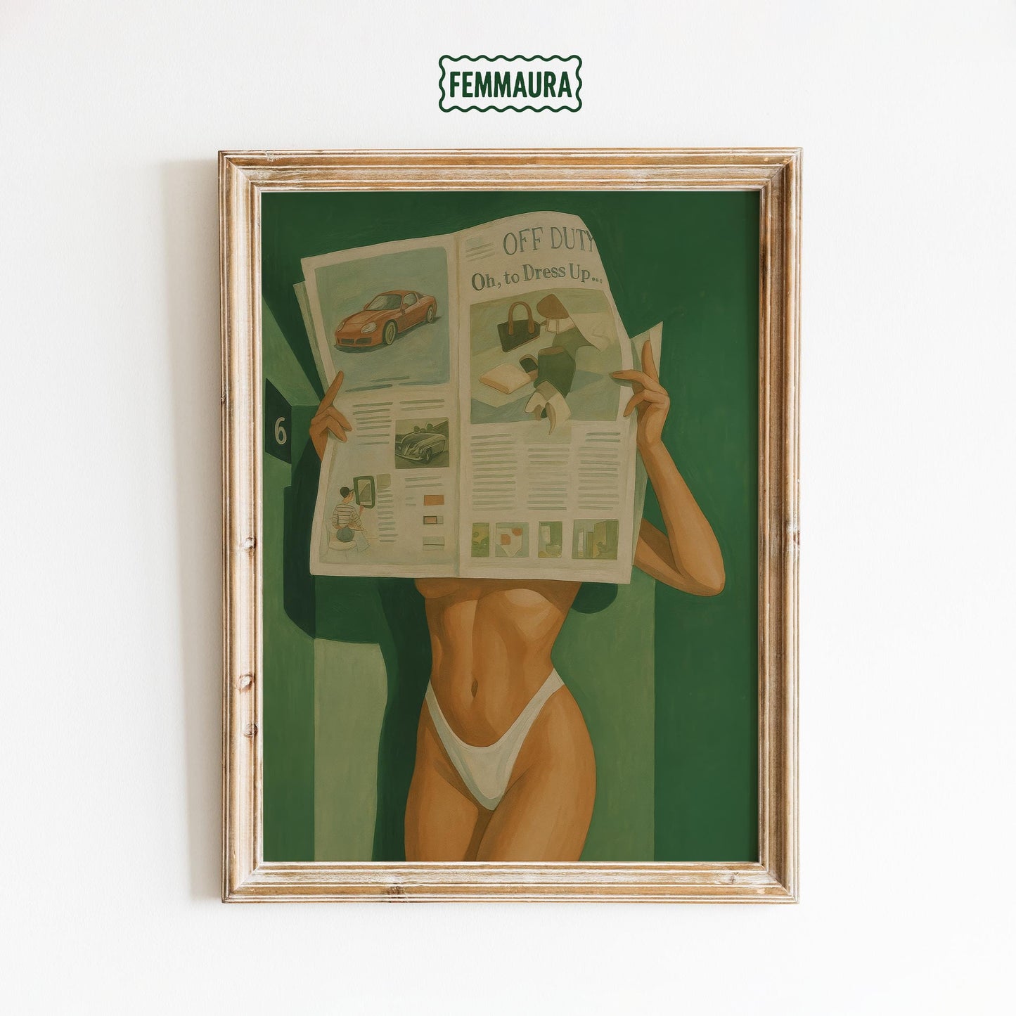 Retro Pin-Up Poster – Bold Motel Print | Feminine Wall Art, Cheeky Elegant Design