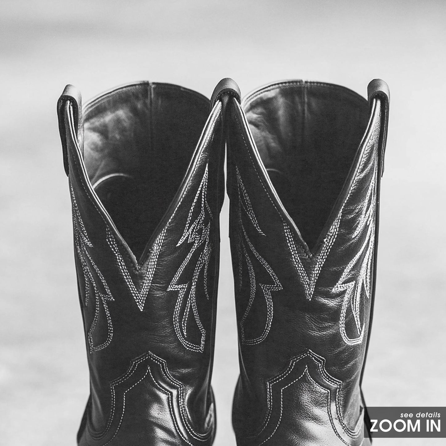 Black Cowboy Boots Poster – Western Monochrome Wall Art