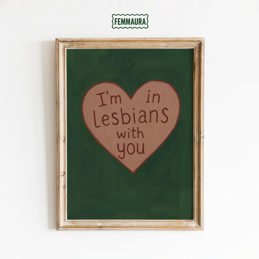 Lesbian Romance Wall Art – Funny Queer Love Poster | Playful Pride Decor