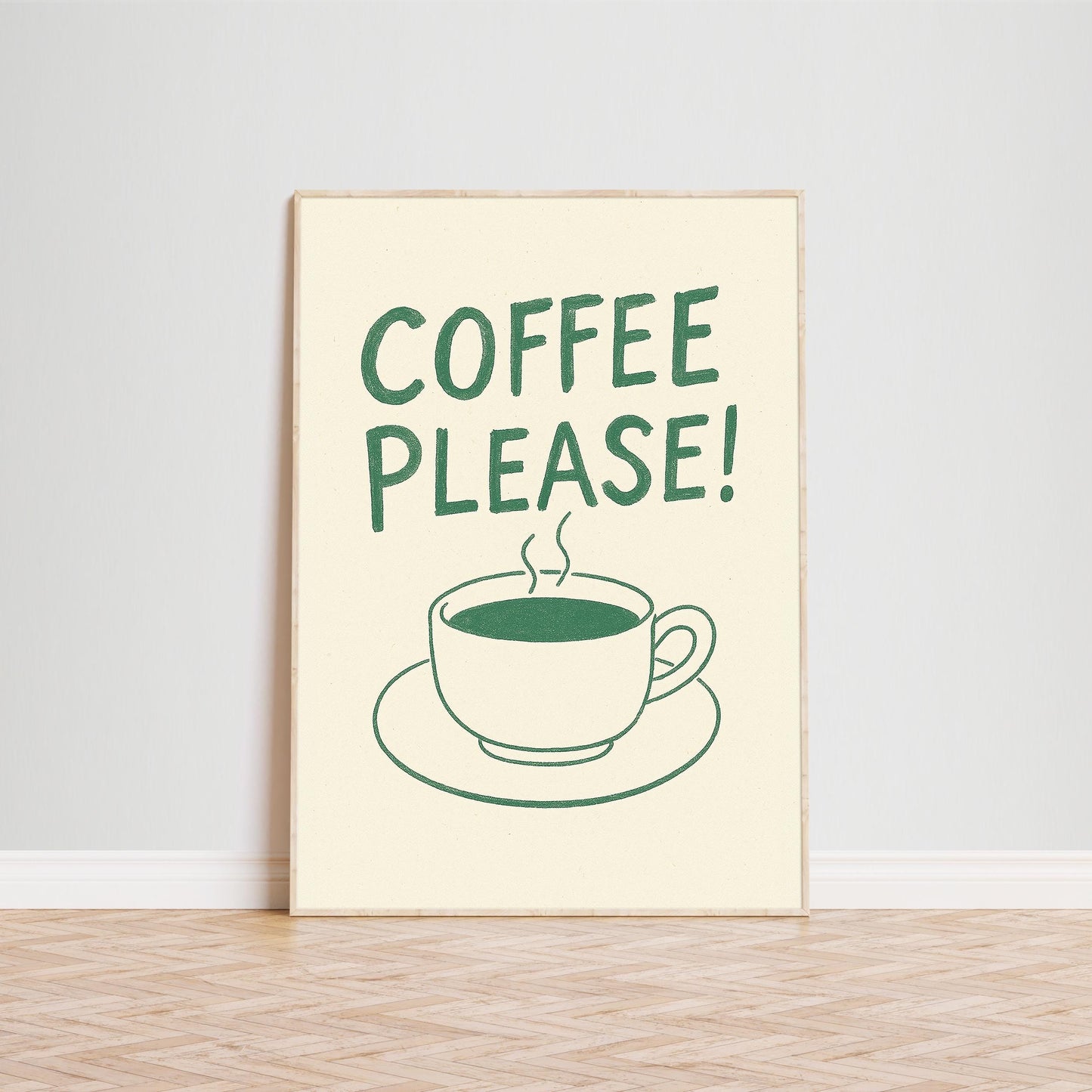 Coffee Please Poster – Minimalist Kitchen Wall Art, Modern Coffee Print